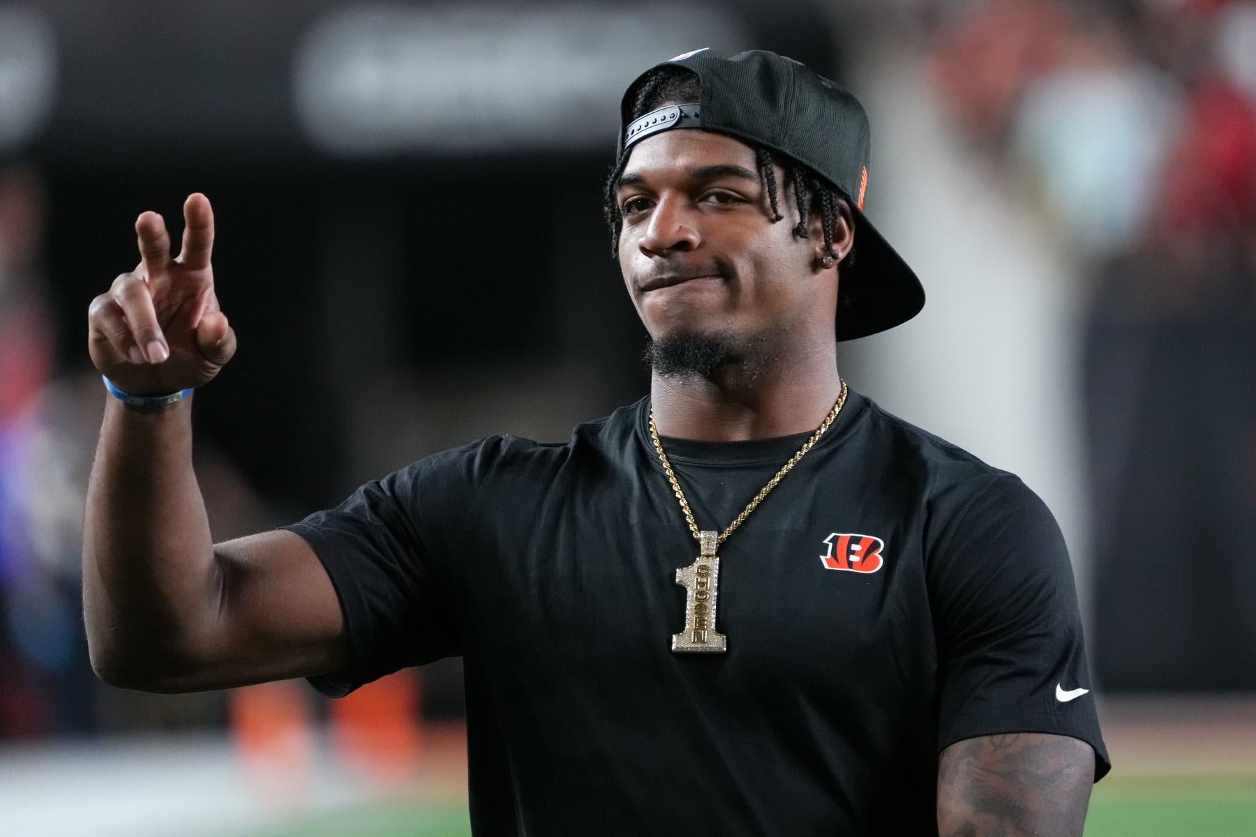 CINCINNATI, OHIO - AUGUST 12: Ja'Marr Chase #1 of the Cincinnati Bengals walks off the field after the Arizona Cardinals beat the Cincinnati Bengals 36-23 in a preseason game at Paycor Stadium on August 12, 2022 in Cincinnati, Ohio. (Photo by Dylan Buell/Getty Images)