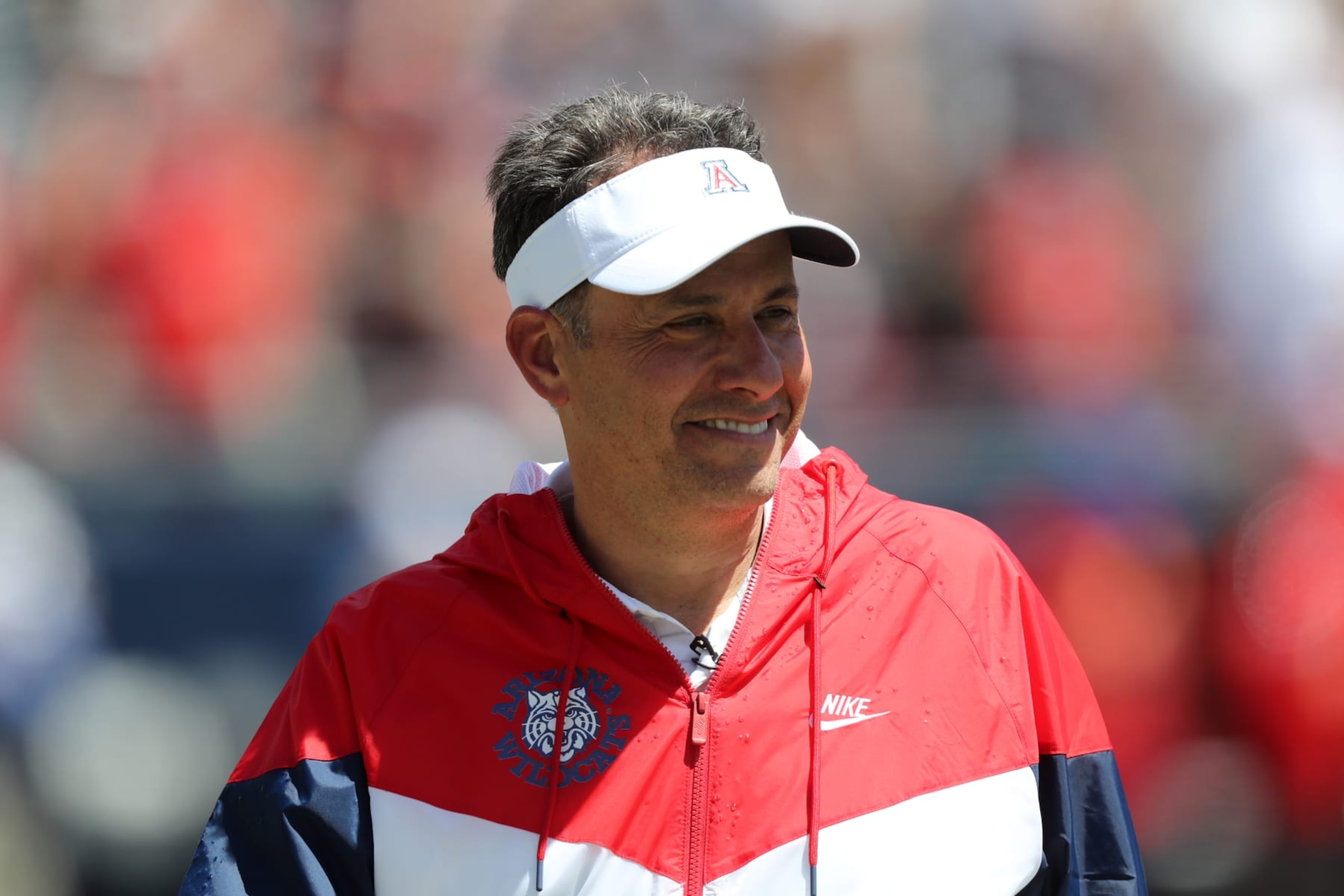 TUCSON, AZ - APRIL 09: University of Arizona Wildcat head football coach Jedd Fisch during the Arizona spring football game on April 9, 2022 at Arizona Stadium in Tucson, Arizona. (Photo by Christopher Hook/Icon Sportswire via Getty Images) TUCSON, AZ - APRIL 09: University of Arizona Wildcat head football coach Jedd Fisch during the Arizona spring football game on April 9, 2022 at Arizona Stadium in Tucson, Arizona. (Photo by Christopher Hook/Icon Sportswire via Getty Images)
