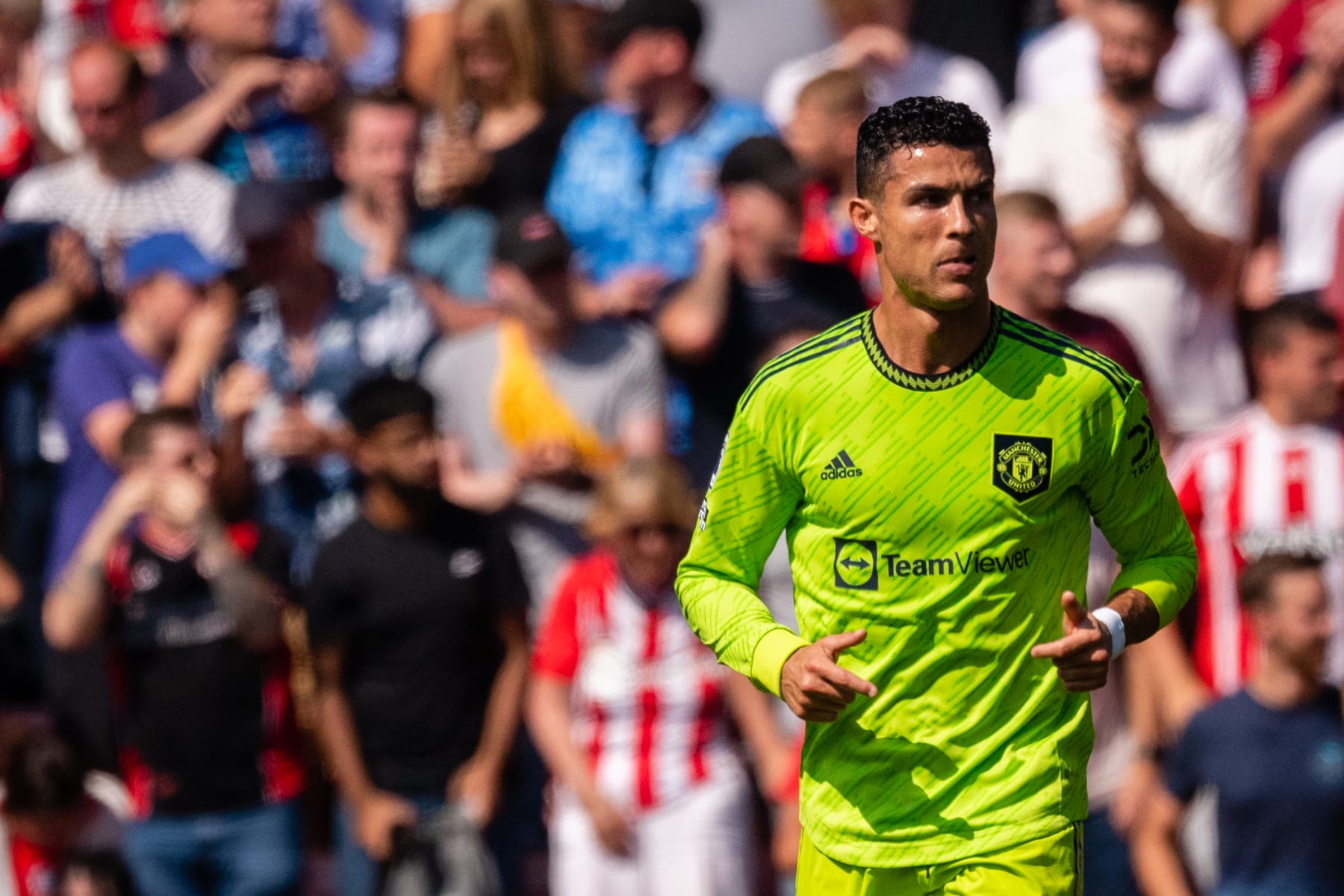 SOUTHAMPTON, ENGLAND - AUGUST 27: Cristiano Ronaldo of Manchester United in action during the Premier League match between Southampton FC and Manchester United at Friends Provident St. Mary's Stadium on August 27, 2022 in Southampton, England. (Photo by Ash Donelon/Manchester United via Getty Images) SOUTHAMPTON, ENGLAND - AUGUST 27: Cristiano Ronaldo of Manchester United in action during the Premier League match between Southampton FC and Manchester United at Friends Provident St. Mary's Stadium on August 27, 2022 in Southampton, England. (Photo by Ash Donelon/Manchester United via Getty Images)