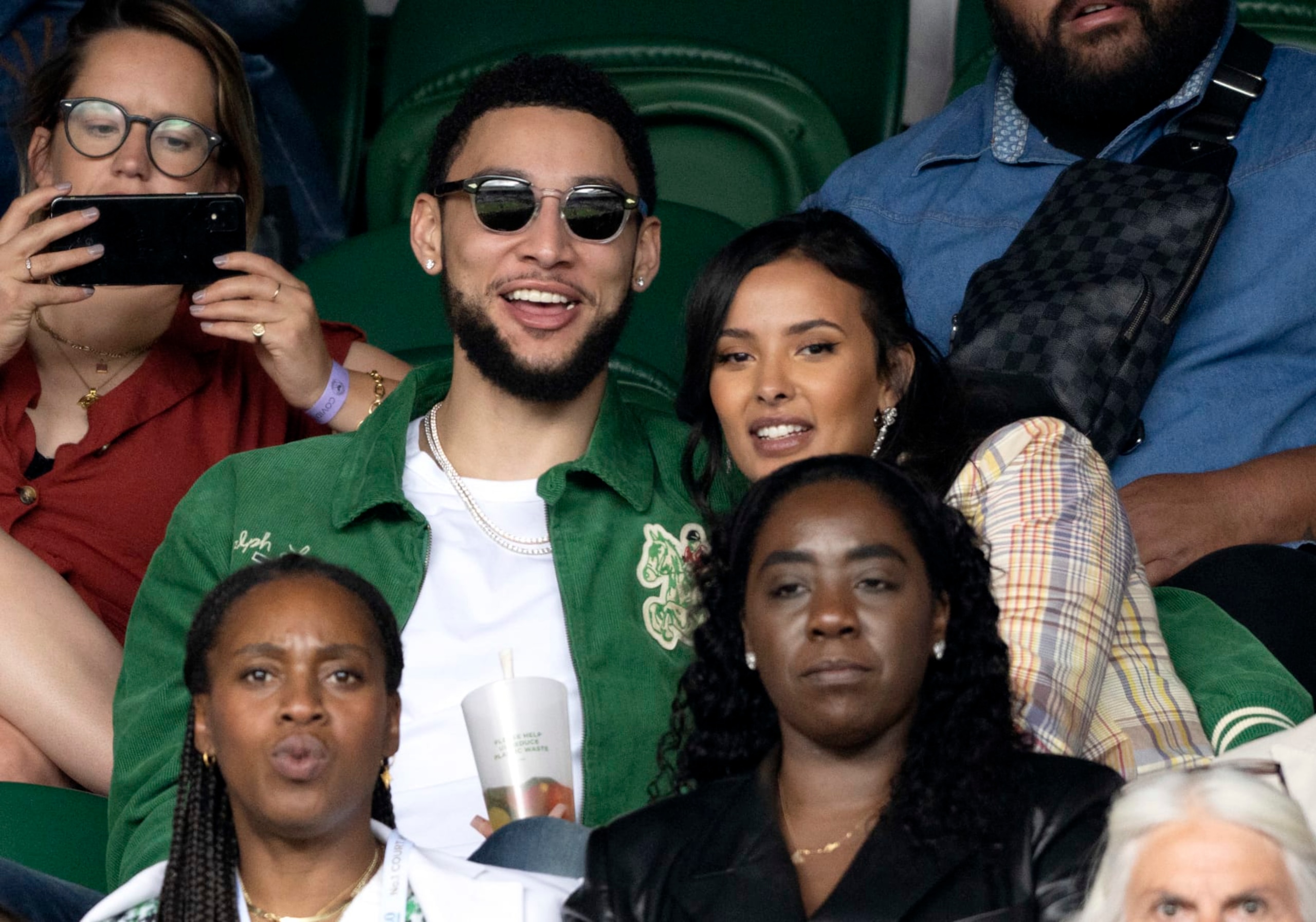 LONDON, ENGLAND - JULY 05: Maya Jama and Ben Simmons attend day 7 of the Wimbledon Tennis Championships at the All England Lawn Tennis and Croquet Club on July 05, 2021 in London, England. (Photo by Karwai Tang/WireImage) LONDON, ENGLAND - JULY 05: Maya Jama and Ben Simmons attend day 7 of the Wimbledon Tennis Championships at the All England Lawn Tennis and Croquet Club on July 05, 2021 in London, England. (Photo by Karwai Tang/WireImage)