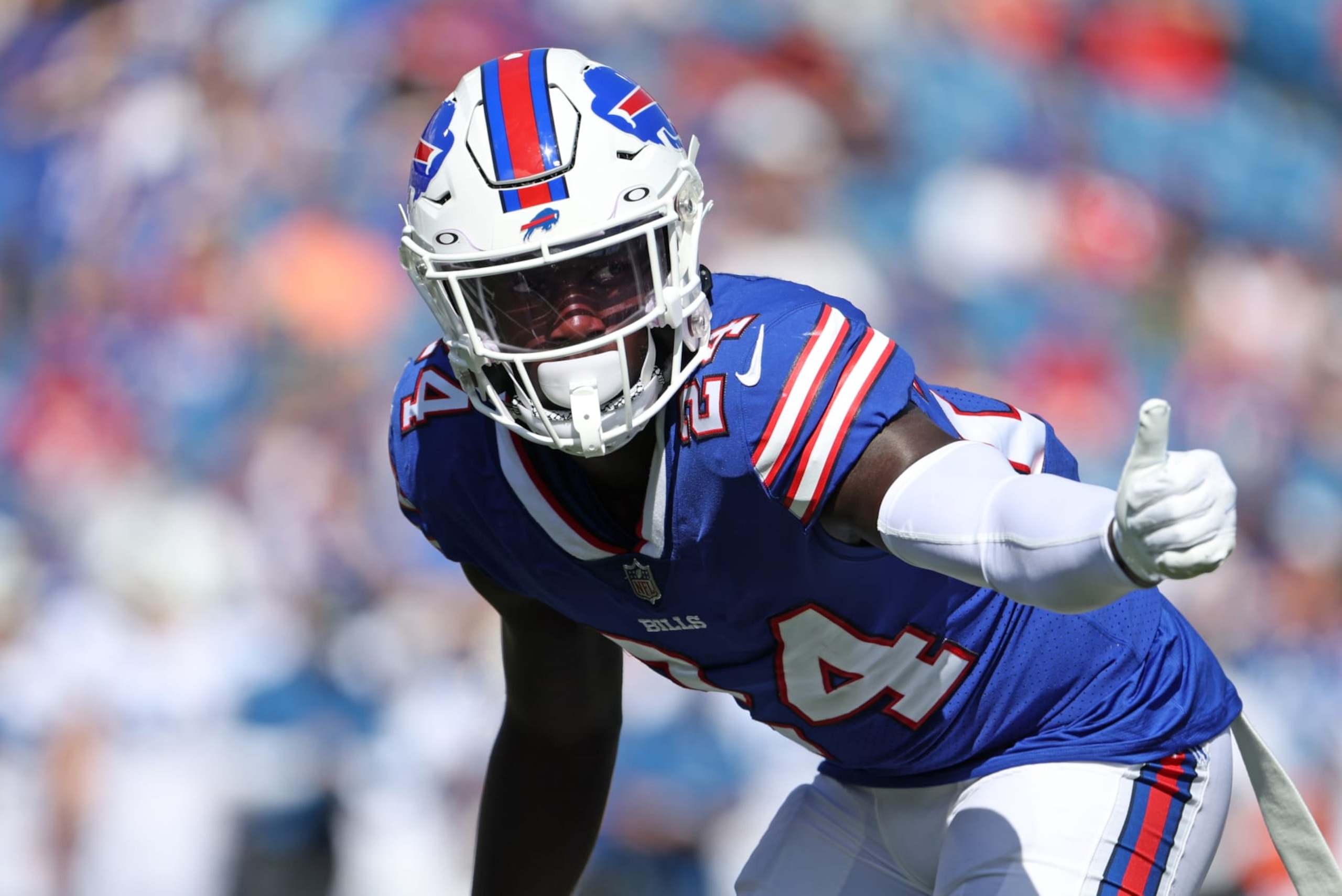 ORCHARD PARK, NY - AUGUST 13: Kaiir Elam #24 of the Buffalo Bills on the field during a preseason game against the Indianapolis Colts at Highmark Stadium on August 13, 2022 in Orchard Park, New York. (Photo by Timothy T Ludwig/Getty Images)
