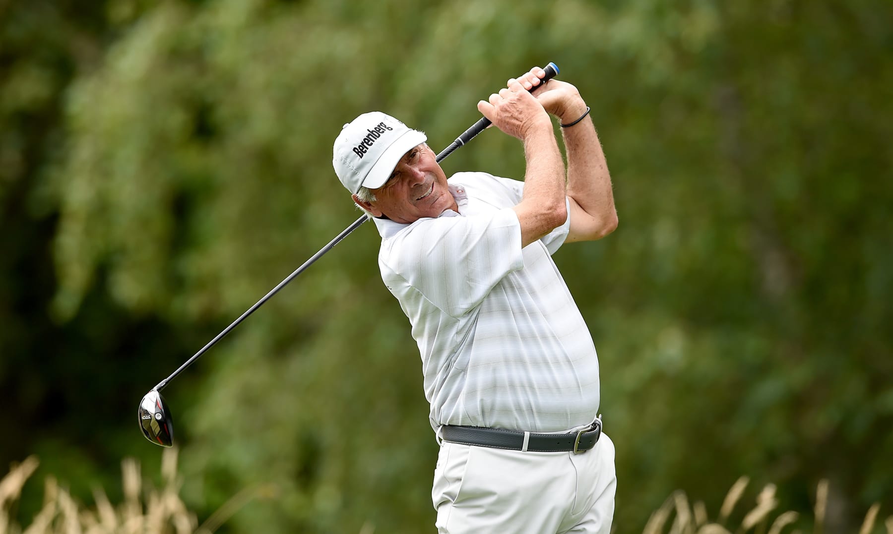 SNOQUALMIE, WASHINGTON - AUGUST 13: Fred Couples hits his tee shot on the fifth hole during the second round of the Boeing Classic at The Club at Snoqualmie Ridge on August 13, 2022 in Snoqualmie, Washington. (Photo by Steve Dykes/Getty Images)