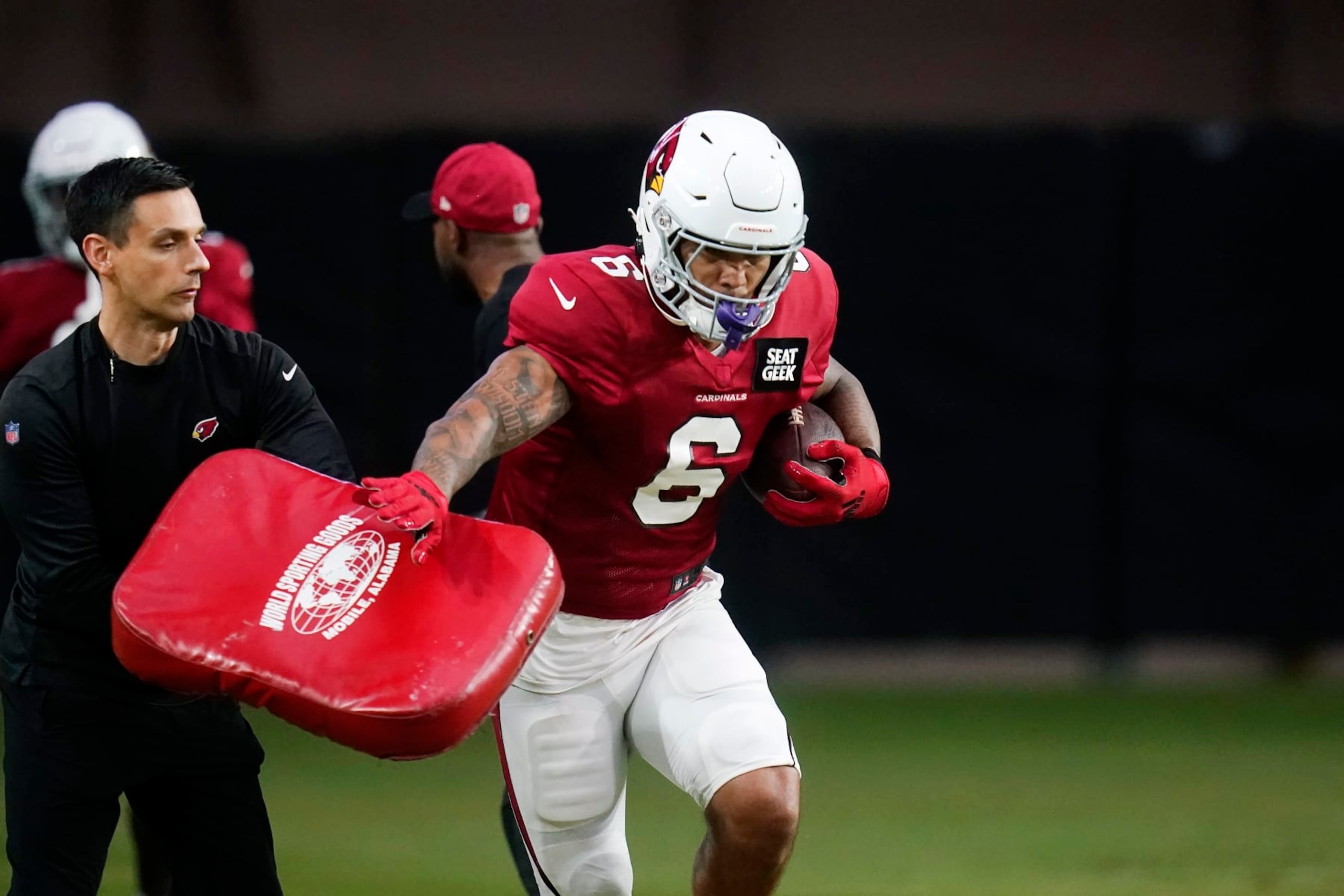 Arizona Cardinals running back James Conner runs with the football during the NFL football team's training camp Tuesday, Aug. 9, 2022, in Glendale, Ariz. (AP Photo/Ross D. Franklin) Arizona Cardinals running back James Conner runs with the football during the NFL football team's training camp Tuesday, Aug. 9, 2022, in Glendale, Ariz. (AP Photo/Ross D. Franklin)