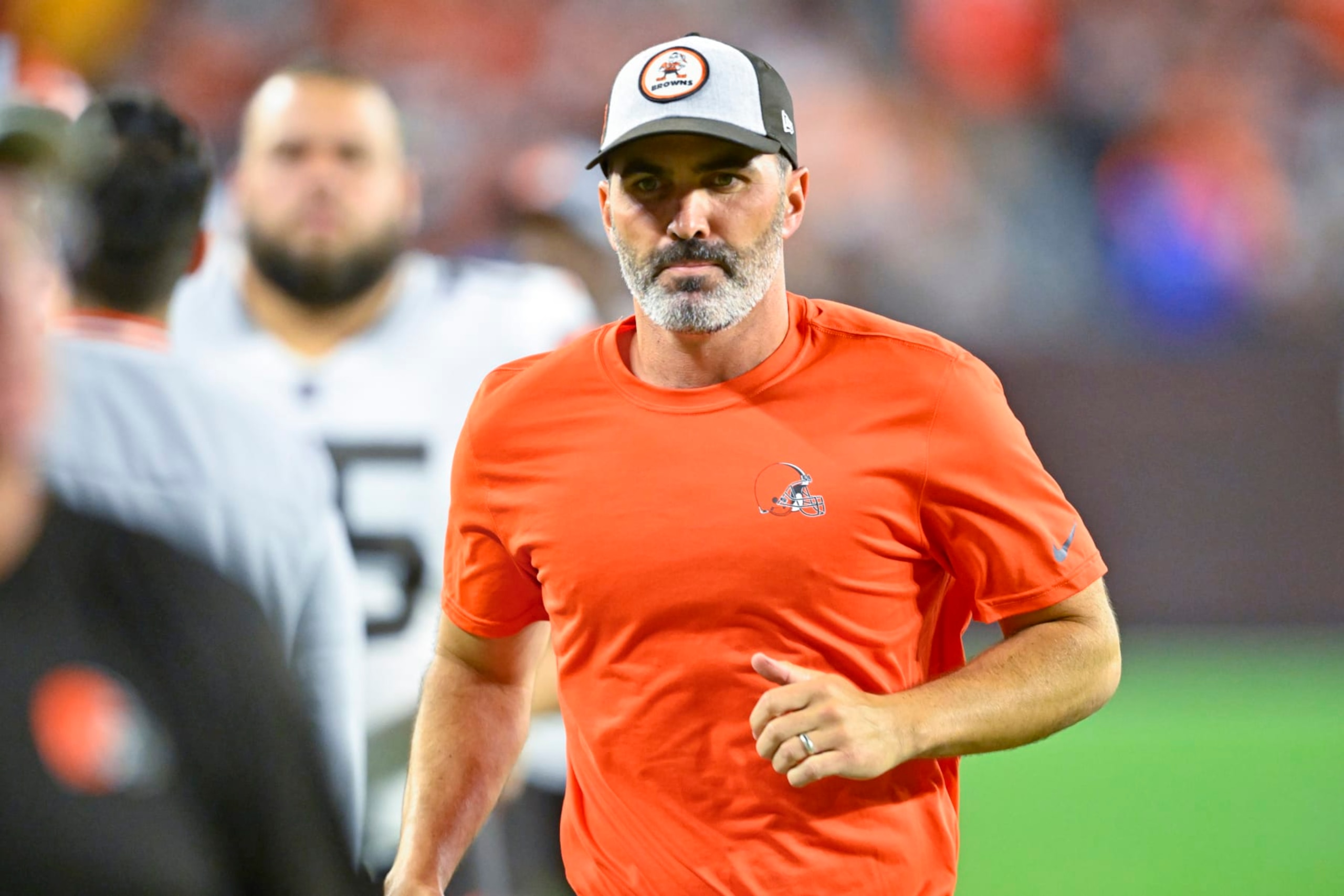 Cleveland Browns head coach Kevin Stefanski leaves the field at the end of the first half against the Chicago Bears in an NFL preseason football game, Saturday, Aug. 27, 2022, in Cleveland. (AP Photo/David Richard) Cleveland Browns head coach Kevin Stefanski leaves the field at the end of the first half against the Chicago Bears in an NFL preseason football game, Saturday, Aug. 27, 2022, in Cleveland. (AP Photo/David Richard)