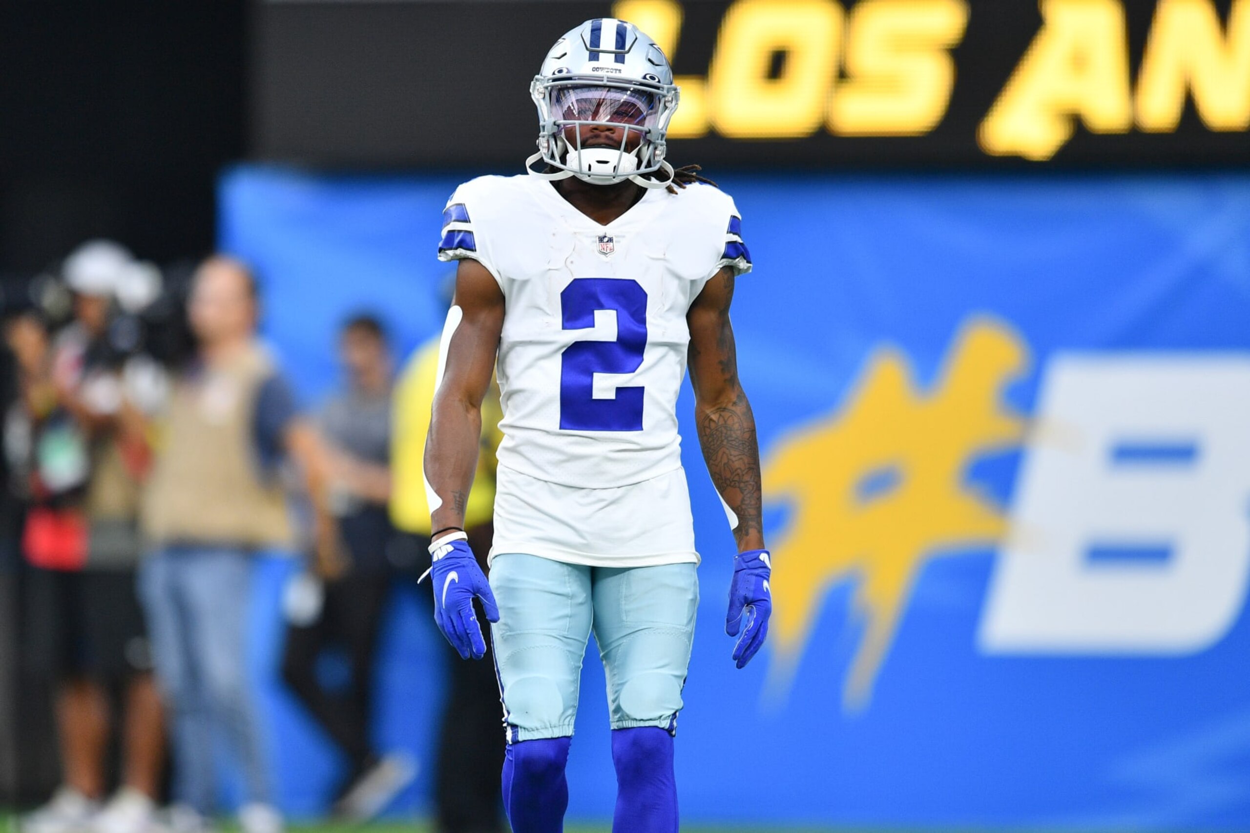 INGLEWOOD, CA - AUGUST 20: Dallas Cowboys wide receiver KaVontae Turpin (2)  looks on during the NFL preseason game between the Dallas Cowboys and the Los Angeles Chargers on August 20, 2022, at SoFi Stadium in Inglewood, CA. (Photo by Brian Rothmuller/Icon Sportswire via Getty Images)
