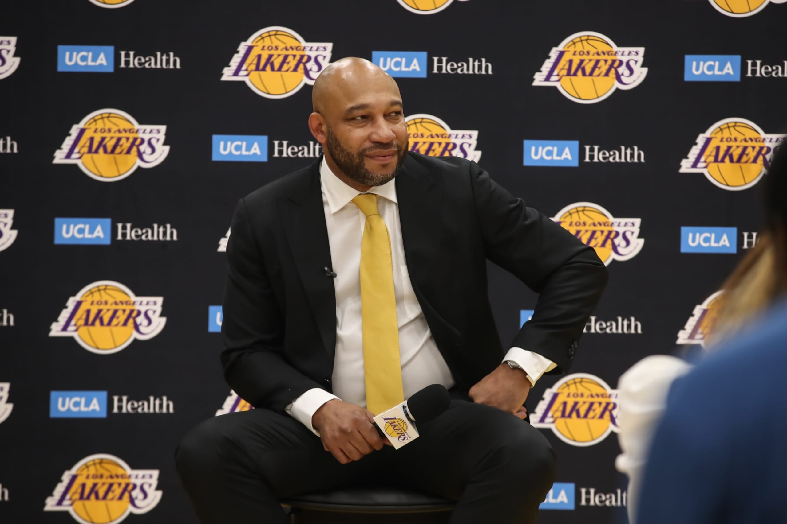 EL SEGUNDO, CA - JUNE 06: Los Angeles Lakers head coach Darvin Ham during his introductory press conference on June 06, 2022, at the UCLA Health Training Center in El Segundo, CA. (Photo by Jevone Moore/Icon Sportswire via Getty Images)