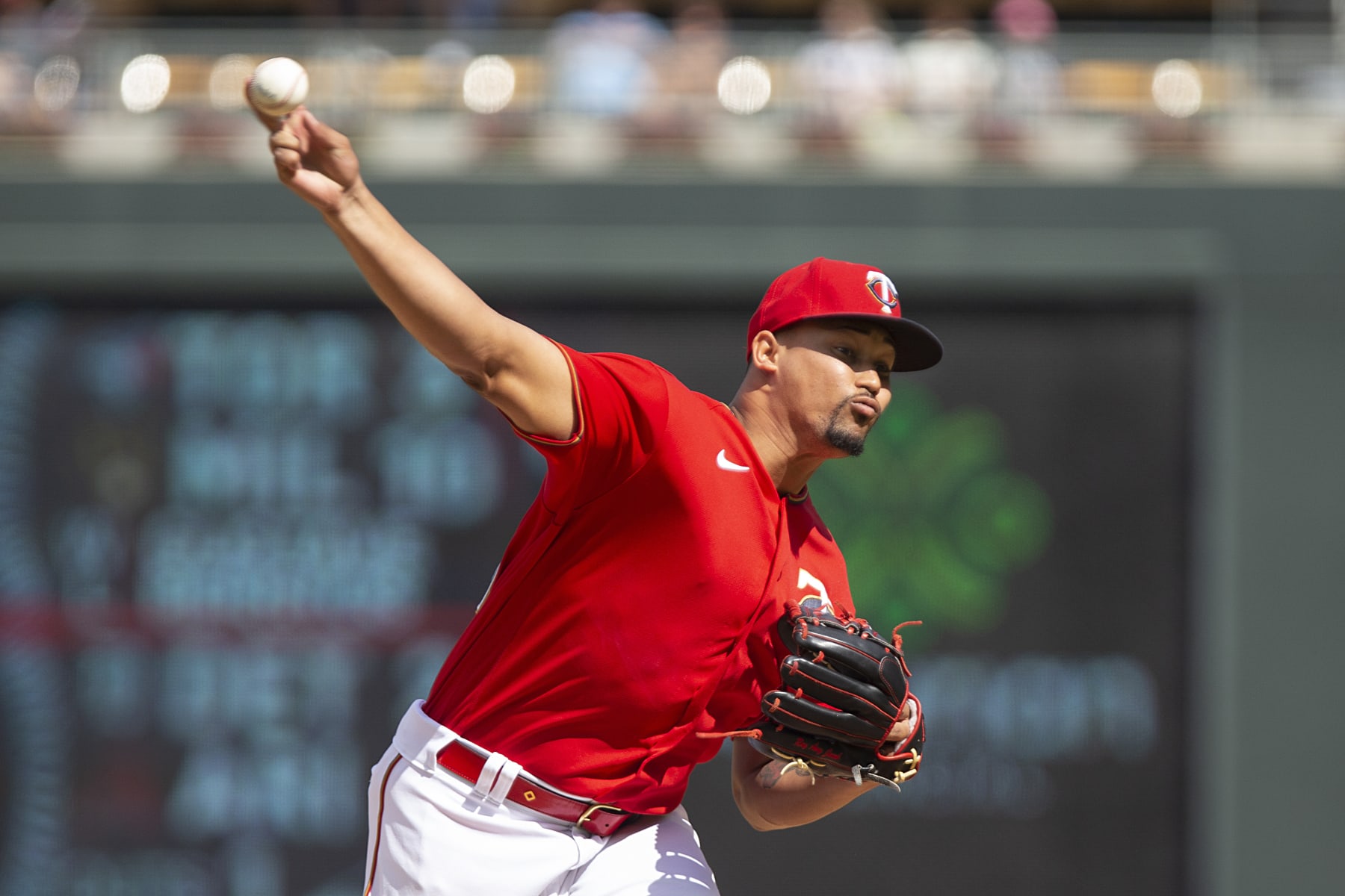 Minnesota Twins relief pitcher Jhoan Duran throws against the Colorado Rockies in the eighth inning of a baseball game Sunday, June 26, 2022, in Minneapolis. (AP Photo/Andy Clayton-King)