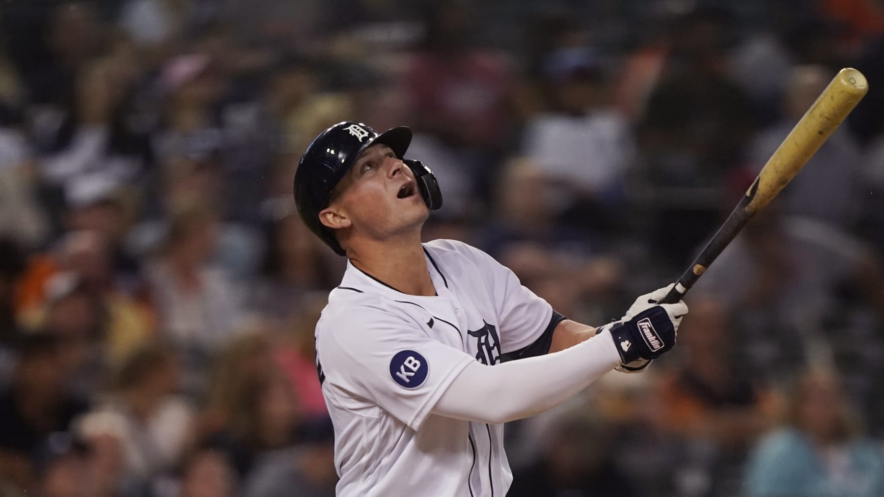 Detroit Tigers' Spencer Torkelson plays during a baseball game, Wednesday, June 1, 2022, in Detroit. (AP Photo/Carlos Osorio)