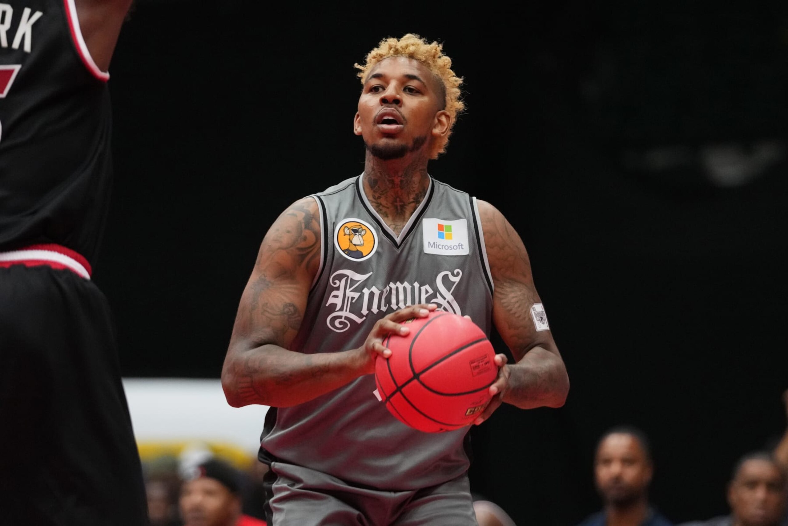 FRISCO, TEXAS - JULY 23: Nick Young #1 of the Enemies looks to shot against the Trilogy during BIG3 Week Six at Comerica Center on July 23, 2022 in Frisco, Texas. (Photo by Cooper Neill/Getty Images for BIG3)