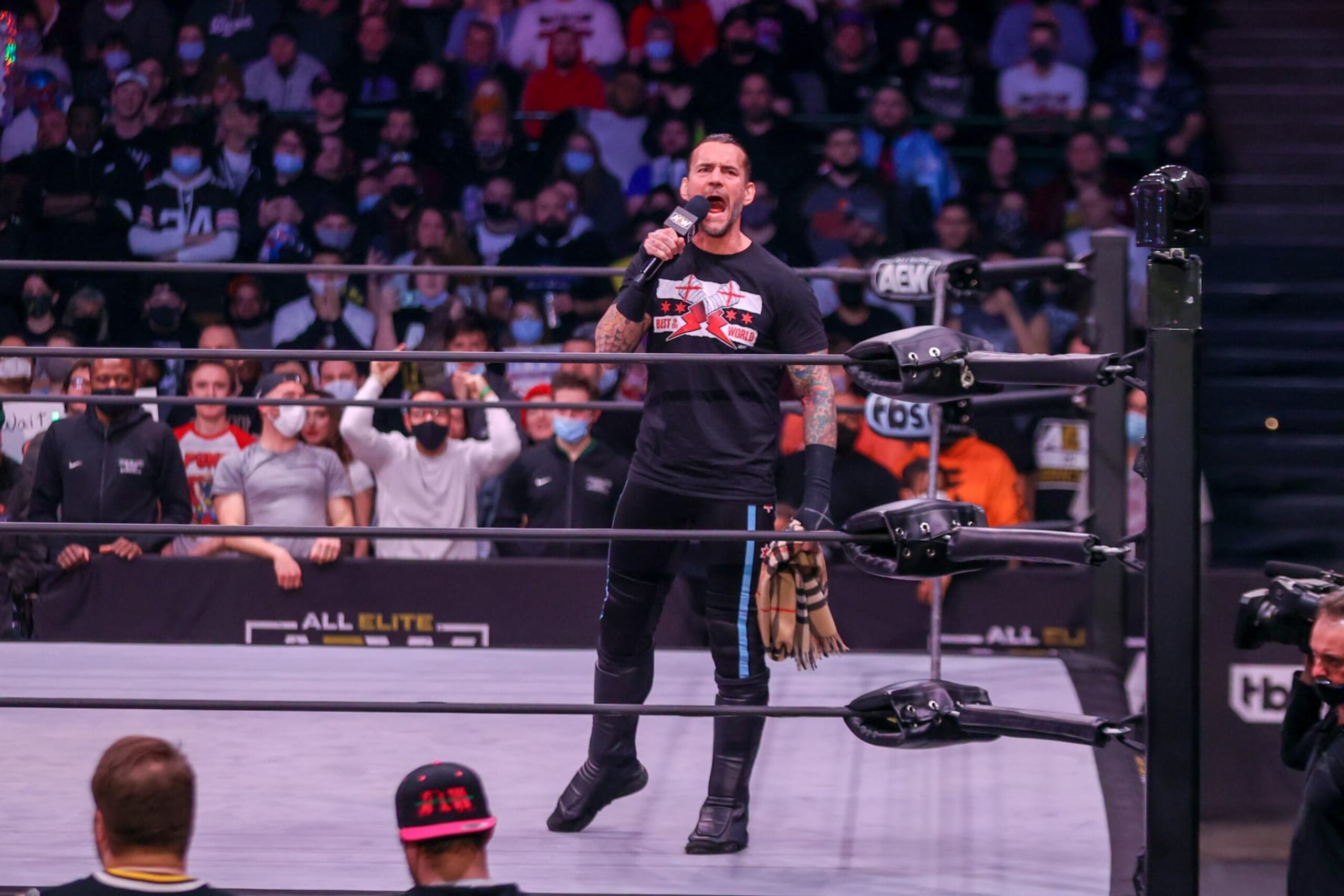 CLEVELAND, OH - JANUARY 26: CM Punk in the ring during AEW Dynamite on January 26, 2022, at the Wolstein Center in Cleveland, OH. (Photo by Frank Jansky/Icon Sportswire via Getty Images)