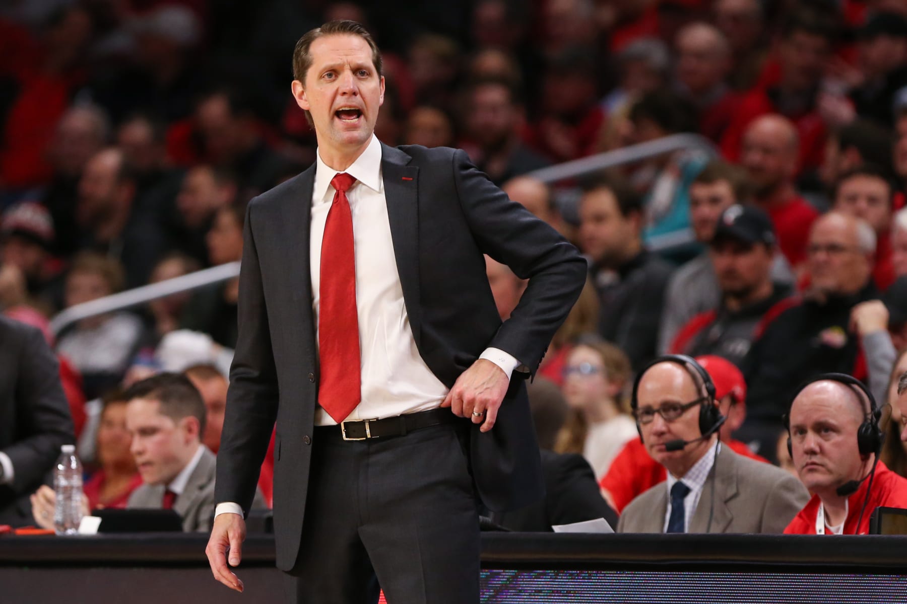 CINCINNATI, OH - FEBRUARY 13: Cincinnati Bearcats head coach John Brannen reacts during the game against the Memphis Tigers and the Cincinnati Bearcats on February 13th, 2020 at Fifth Third Arena in Cincinnati, OH. (Photo by Ian Johnson/Icon Sportswire via Getty Images)
