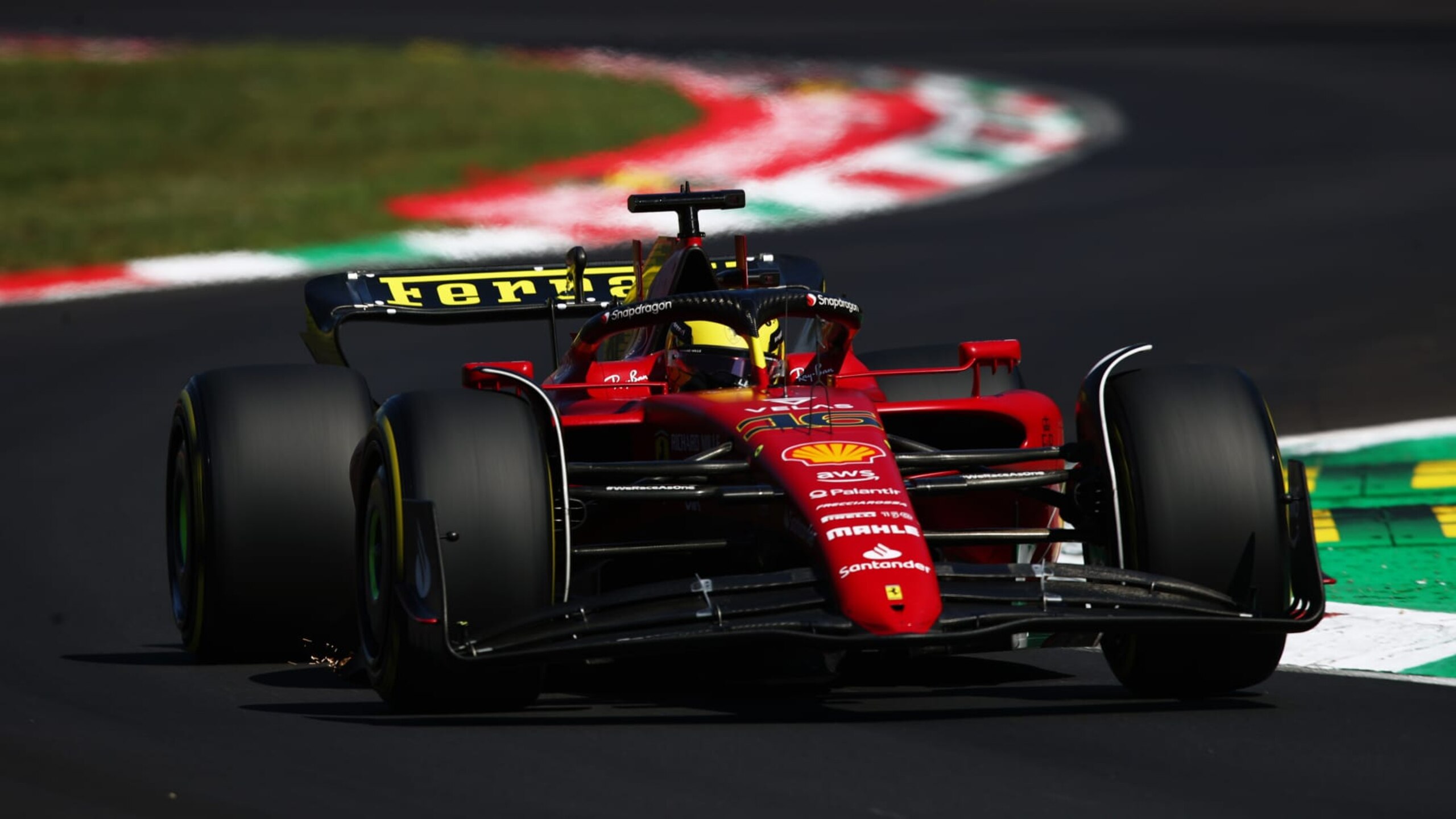 MONZA, ITALY - SEPTEMBER 10: Charles Leclerc of Monaco driving the (16) Ferrari F1-75 on track during final practice ahead of the F1 Grand Prix of Italy at Autodromo Nazionale Monza on September 10, 2022 in Monza, Italy. (Photo by Joe Portlock - Formula 1/Formula 1 via Getty Images)