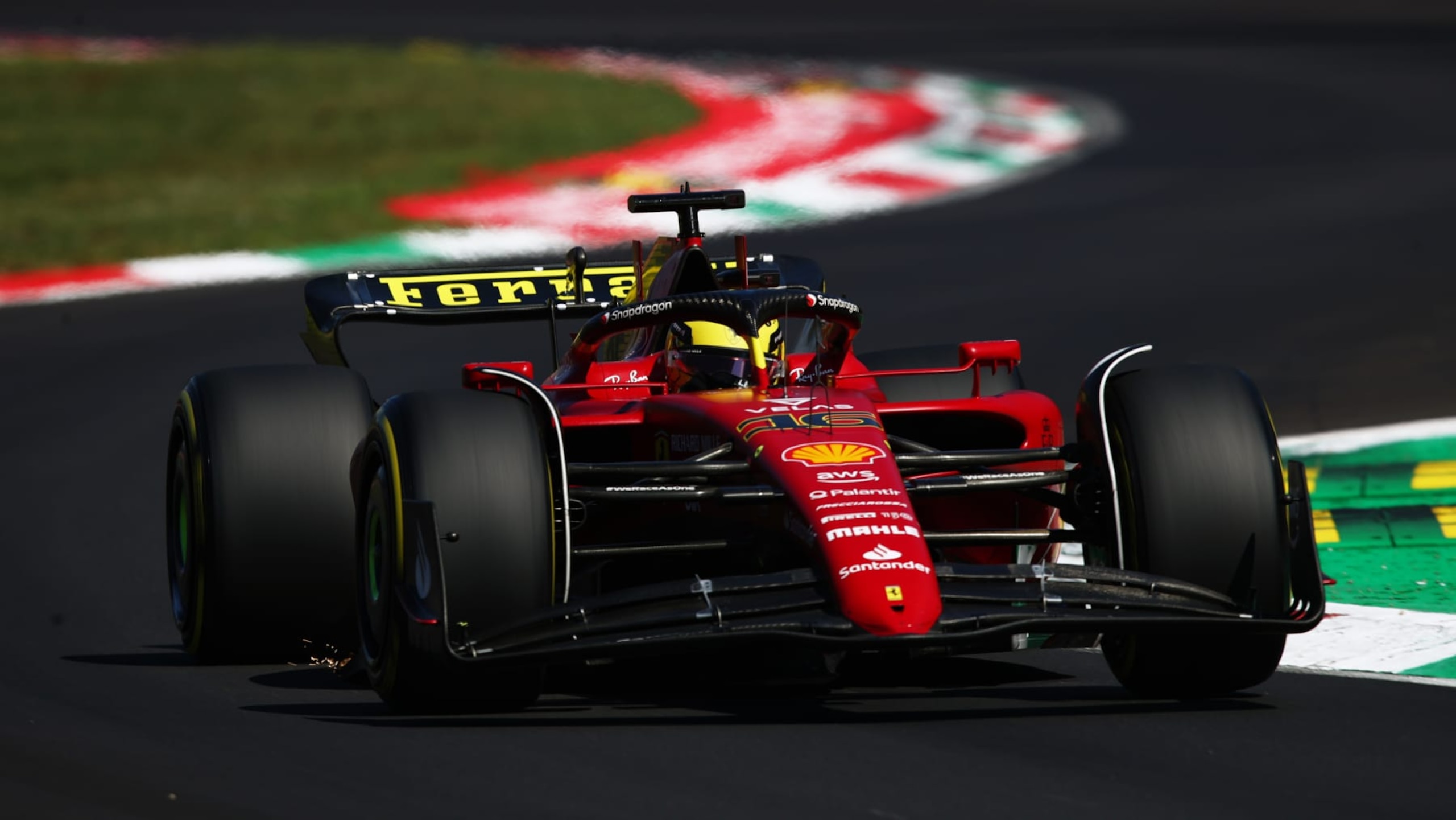 MONZA, ITALY - SEPTEMBER 10: Charles Leclerc of Monaco driving the (16) Ferrari F1-75 on track during final practice ahead of the F1 Grand Prix of Italy at Autodromo Nazionale Monza on September 10, 2022 in Monza, Italy. (Photo by Joe Portlock - Formula 1/Formula 1 via Getty Images)