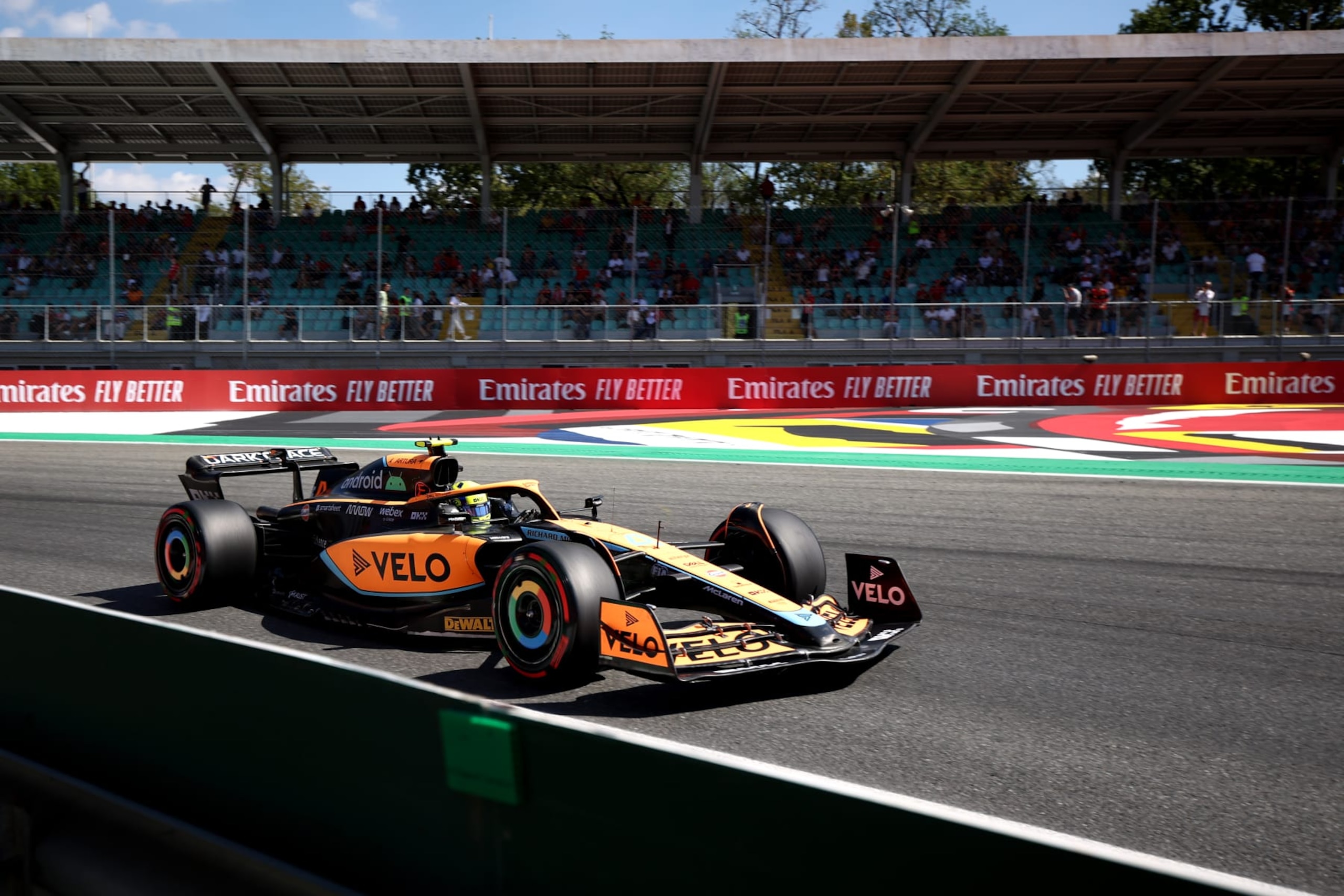 AUTODROMO NAZIONALE, MONZA, ITALY - 2022/09/10: Lando Norris of  McLaren on track during  final practice for the F1 Grand Prix of Italy. (Photo by Marco Canoniero/LightRocket via Getty Images)