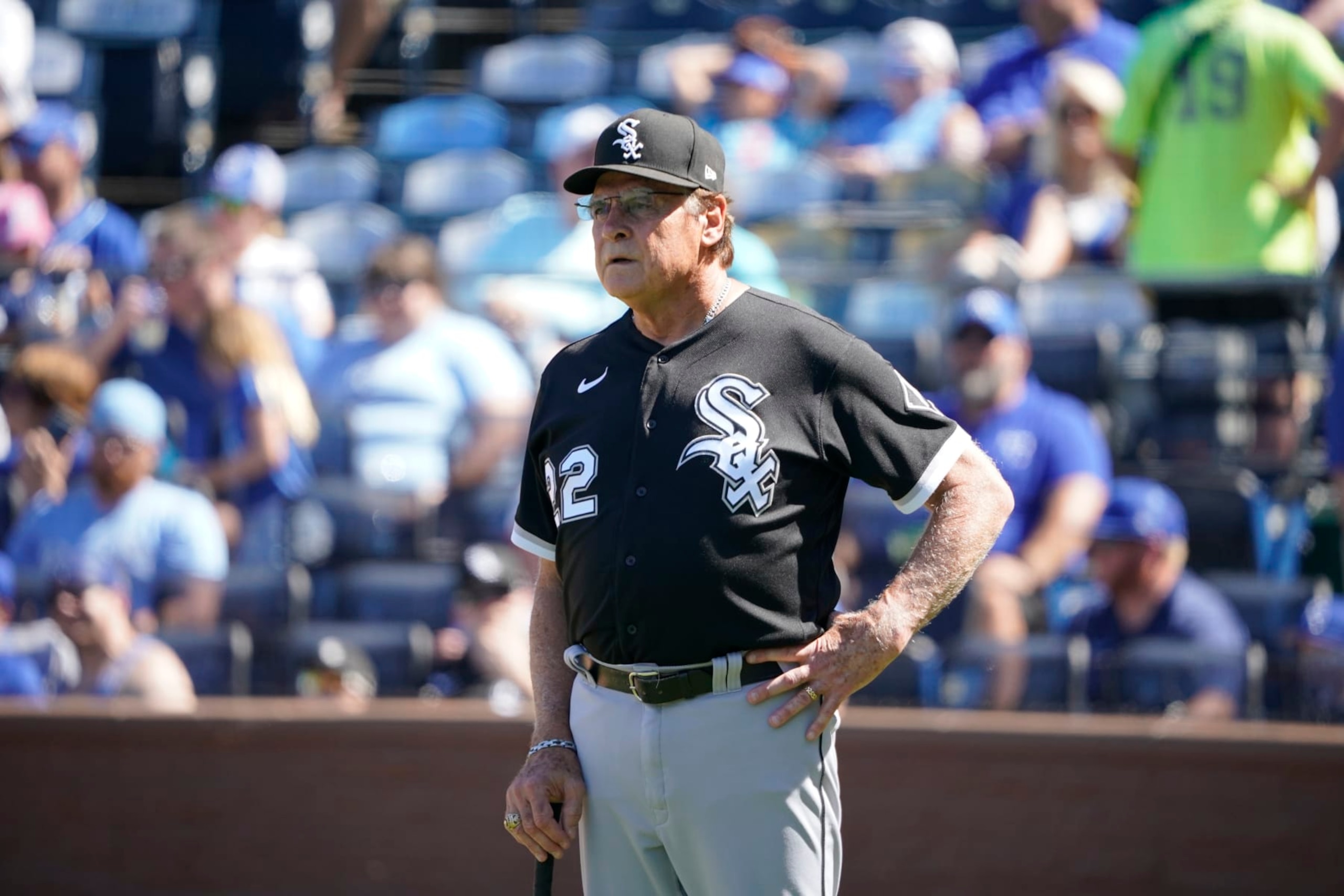KANSAS CITY, MO - AUGUST 9: Manager Tony La Russa #22 of the Chicago White Sox during the first game of a doubleheader Kansas City Royals at Kauffman Stadium on August 9, 2022, in Kansas City, Missouri. (Photo by Ed Zurga/Getty Images) KANSAS CITY, MO - AUGUST 9: Manager Tony La Russa #22 of the Chicago White Sox during the first game of a doubleheader Kansas City Royals at Kauffman Stadium on August 9, 2022, in Kansas City, Missouri. (Photo by Ed Zurga/Getty Images)
