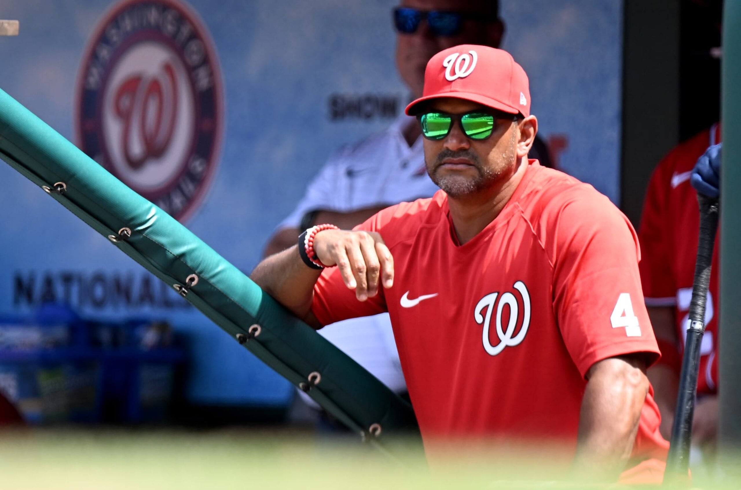 WASHINGTON, DC - AUGUST 17: Manager Dave Martinez #4 of the Washington Nationals watches the game in the fourth inning against the Chicago Cubs at Nationals Park on August 17, 2022 in Washington, DC. (Photo by Greg Fiume/Getty Images) WASHINGTON, DC - AUGUST 17: Manager Dave Martinez #4 of the Washington Nationals watches the game in the fourth inning against the Chicago Cubs at Nationals Park on August 17, 2022 in Washington, DC. (Photo by Greg Fiume/Getty Images)