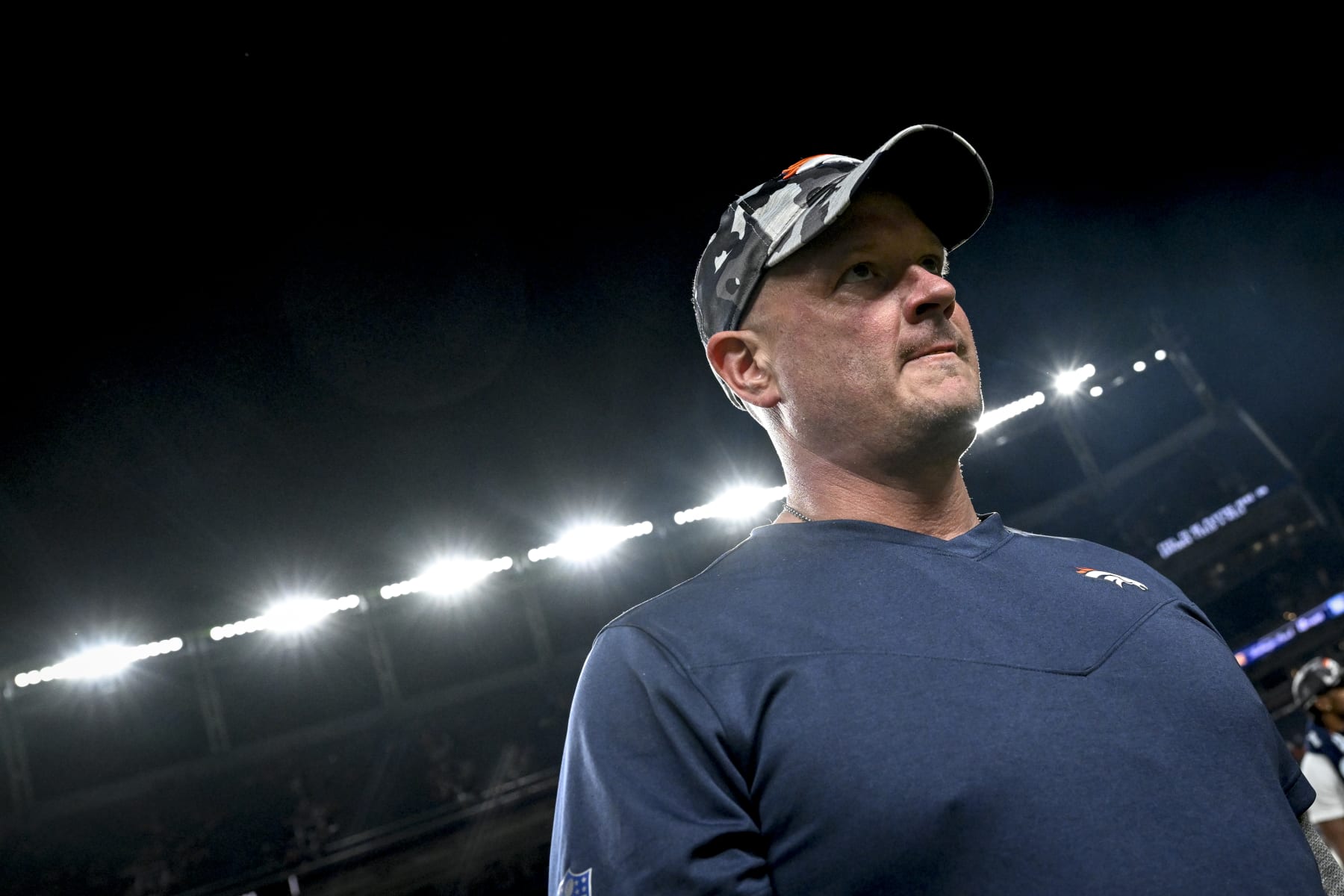 DENVER, CO - AUGUST 27: Head coach Nathaniel Hackett of the Denver Broncos leaves the field the second half of Denvers 23-13 win over the Minnesota Vikings at Empower Field at Mile High on Saturday, August 27, 2022. (Photo by AAron Ontiveroz/MediaNews Group/The Denver Post via Getty Images)