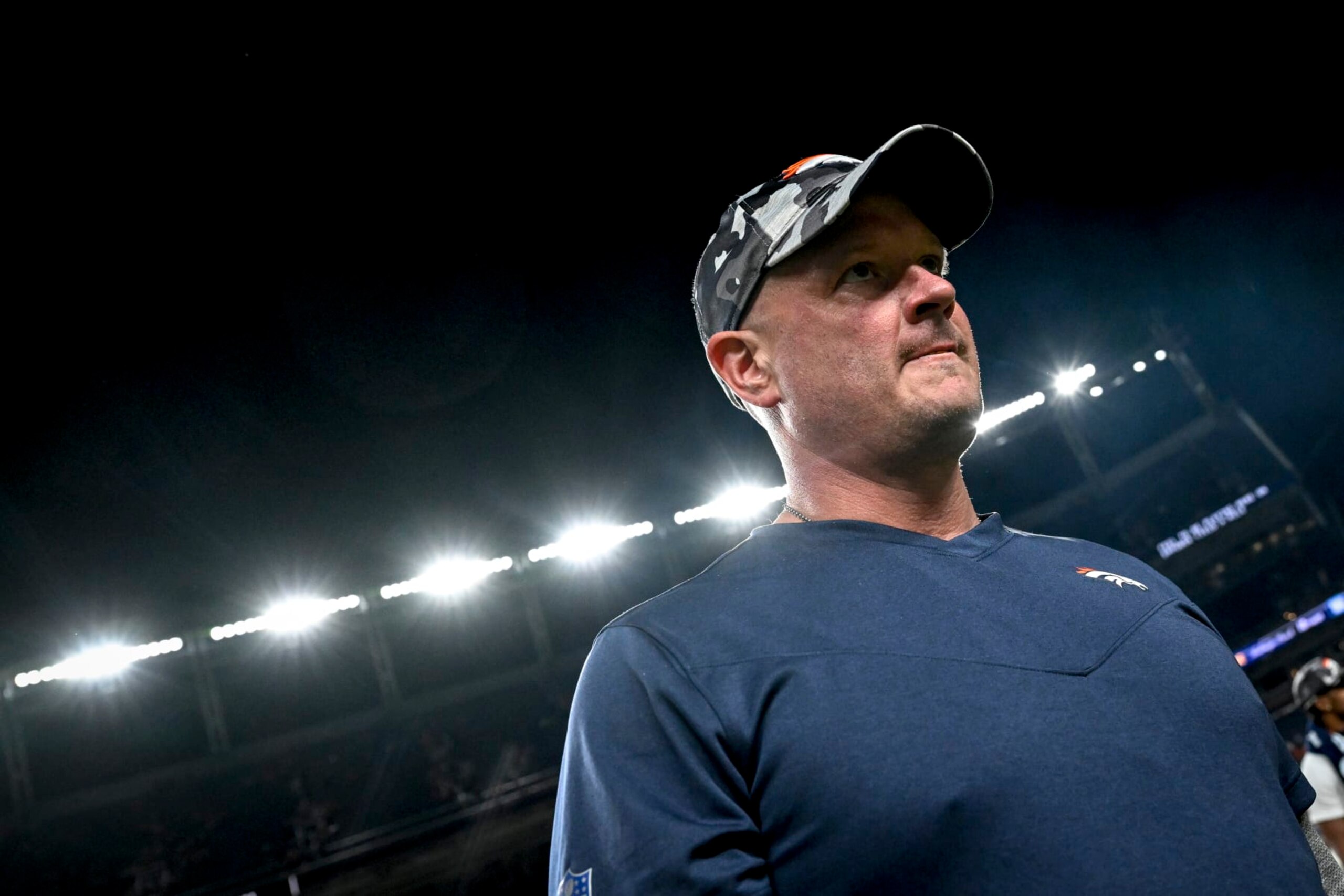 DENVER, CO - AUGUST 27: Head coach Nathaniel Hackett of the Denver Broncos leaves the field the second half of Denvers 23-13 win over the Minnesota Vikings at Empower Field at Mile High on Saturday, August 27, 2022. (Photo by AAron Ontiveroz/MediaNews Group/The Denver Post via Getty Images)