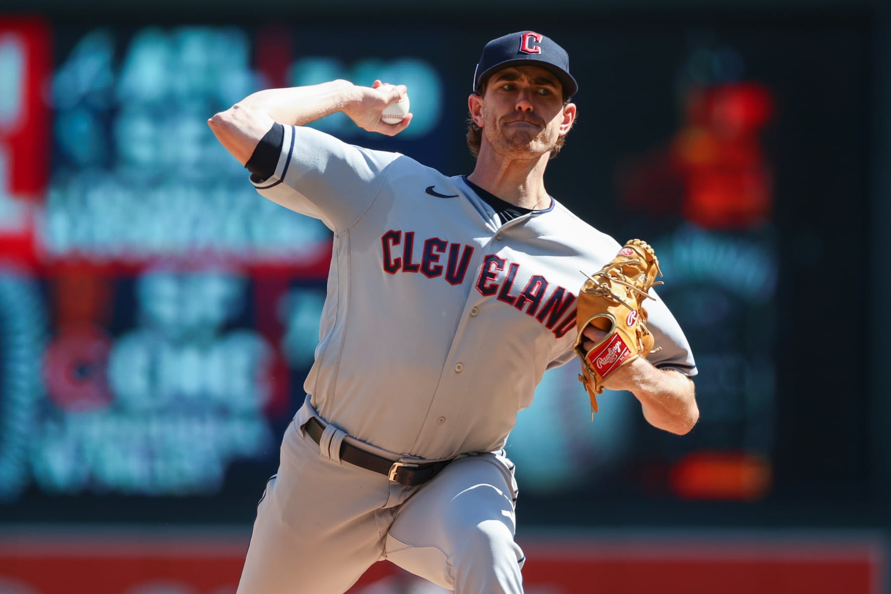 MINNEAPOLIS - SEPTEMBER 11: Shane Bieber #57 of the Cleveland Guardians delivers a pitch against the Minnesota Twins during the first inning of the game at Target Field on September 11, 2022 in Minneapolis, Minnesota. (Photo by Matt Krohn/Getty Images)