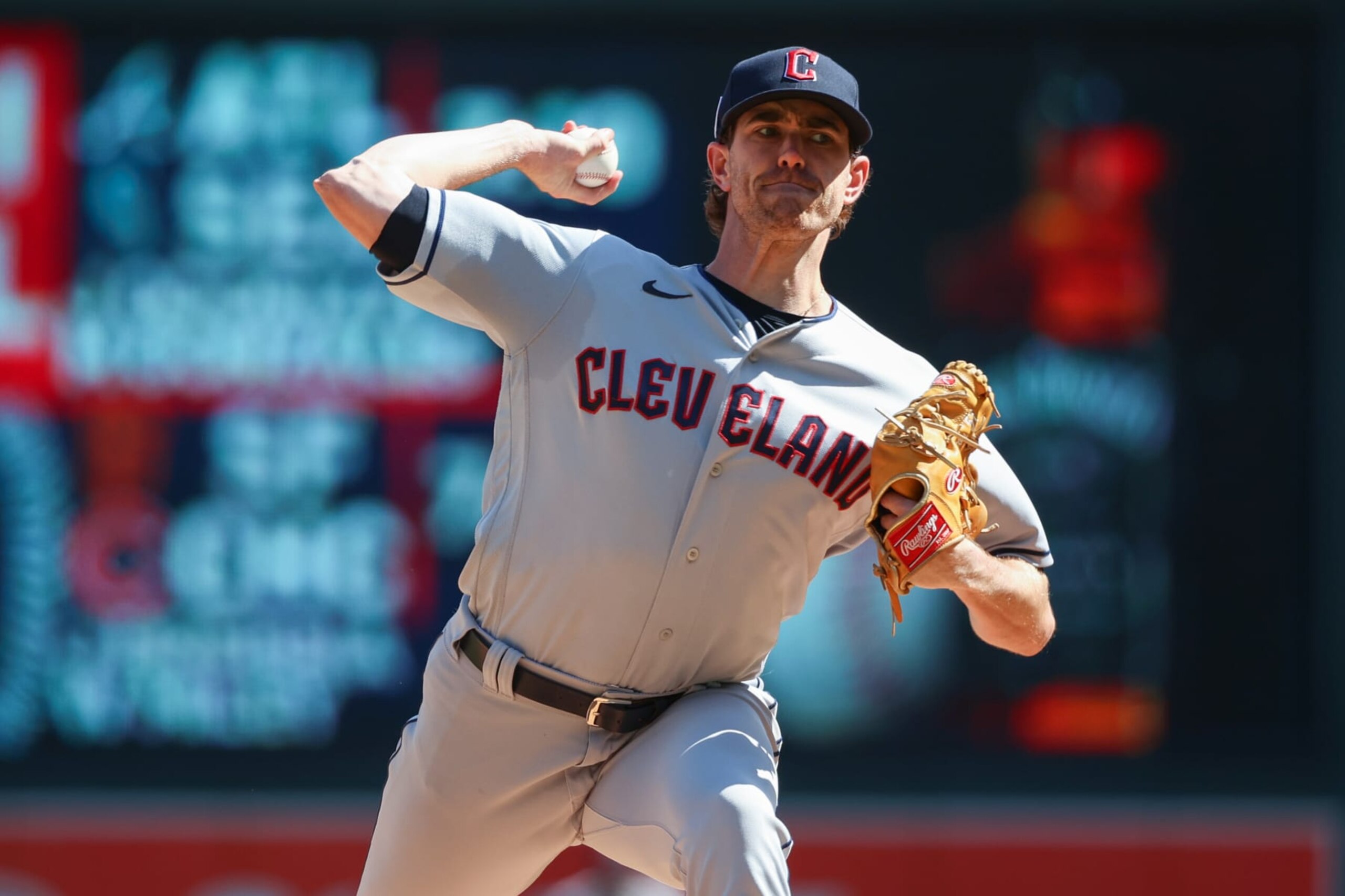 MINNEAPOLIS - SEPTEMBER 11: Shane Bieber #57 of the Cleveland Guardians delivers a pitch against the Minnesota Twins during the first inning of the game at Target Field on September 11, 2022 in Minneapolis, Minnesota. (Photo by Matt Krohn/Getty Images)
