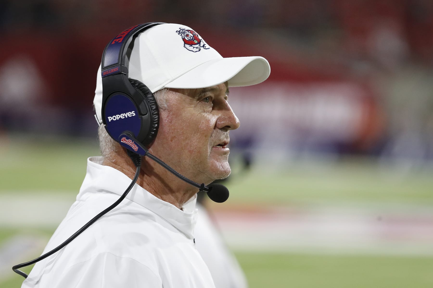 Fresno State coach Jeff Tedford watches his team take on Oregon State during the second half of an NCAA college football game in Fresno, Calif., Saturday, Sept. 10, 2022. (AP Photo/Gary Kazanjian)