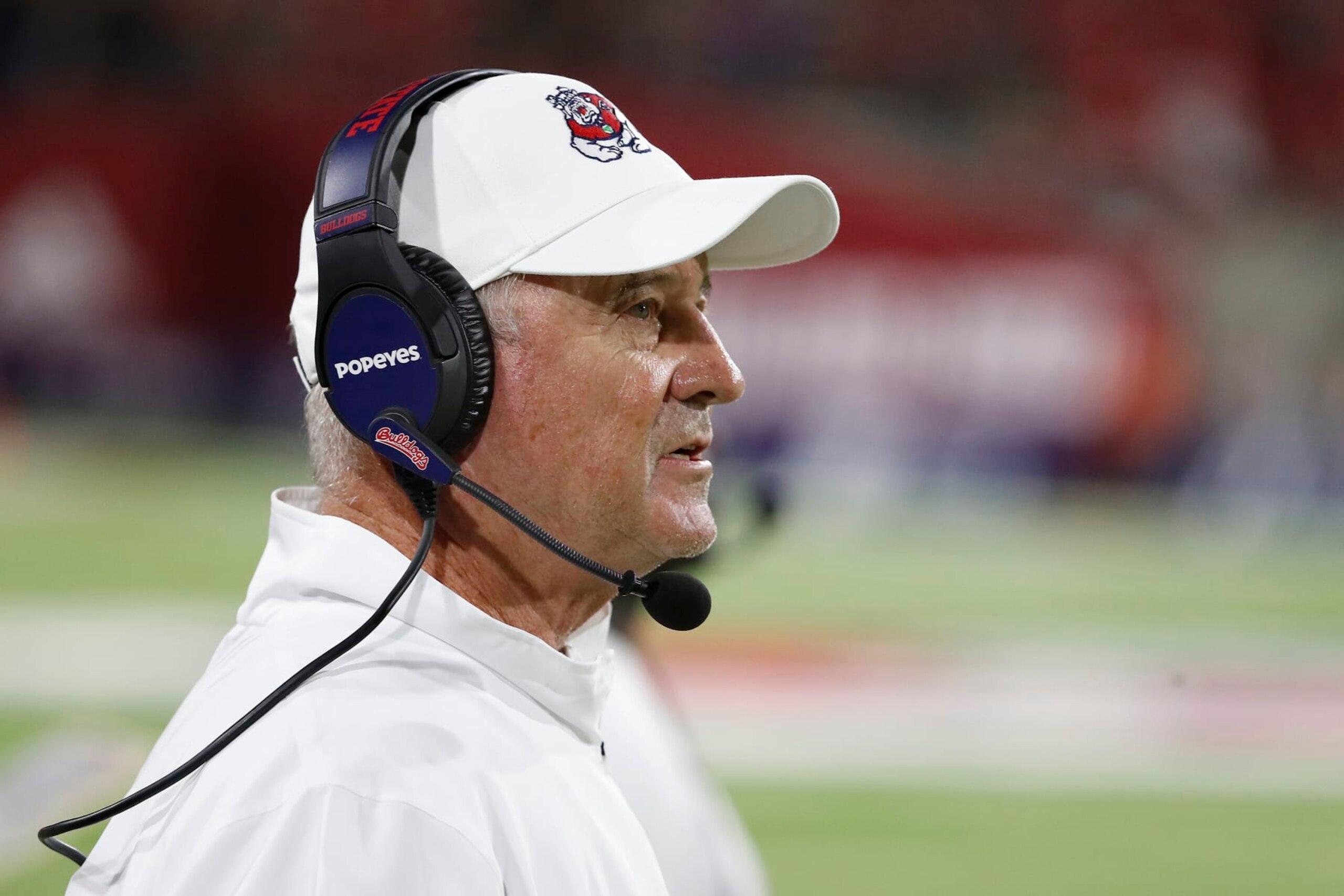 Fresno State coach Jeff Tedford watches his team take on Oregon State during the second half of an NCAA college football game in Fresno, Calif., Saturday, Sept. 10, 2022. (AP Photo/Gary Kazanjian)