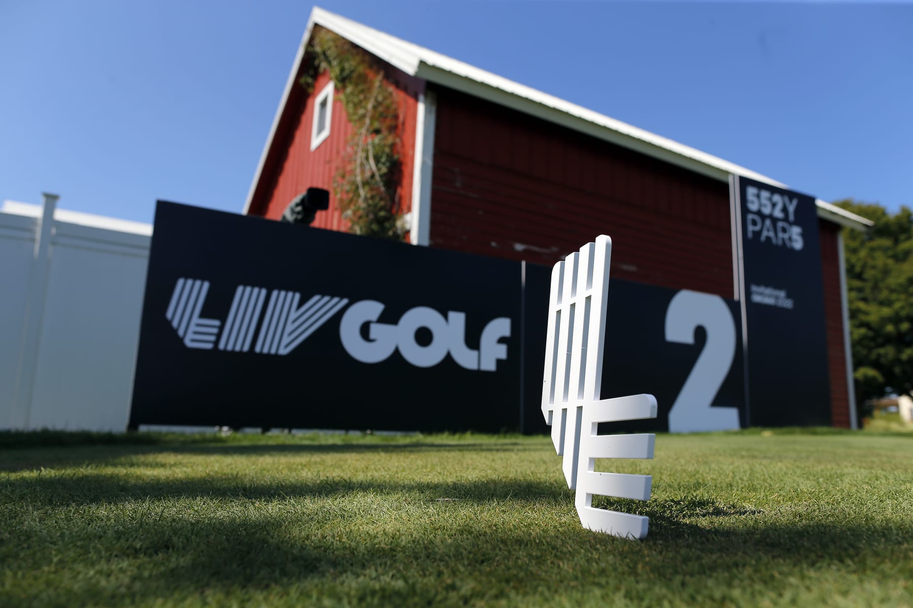 SUGAR GROVE, ILLINOIS - SEPTEMBER 13: A general view of the 2nd tee during a practice round prior to the LIV Golf Invitational - Chicago at Rich Harvest Farms on September 13, 2022 in Sugar Grove, Illinois. (Photo by Jonathan Ferrey/LIV Golf/via Getty Images)