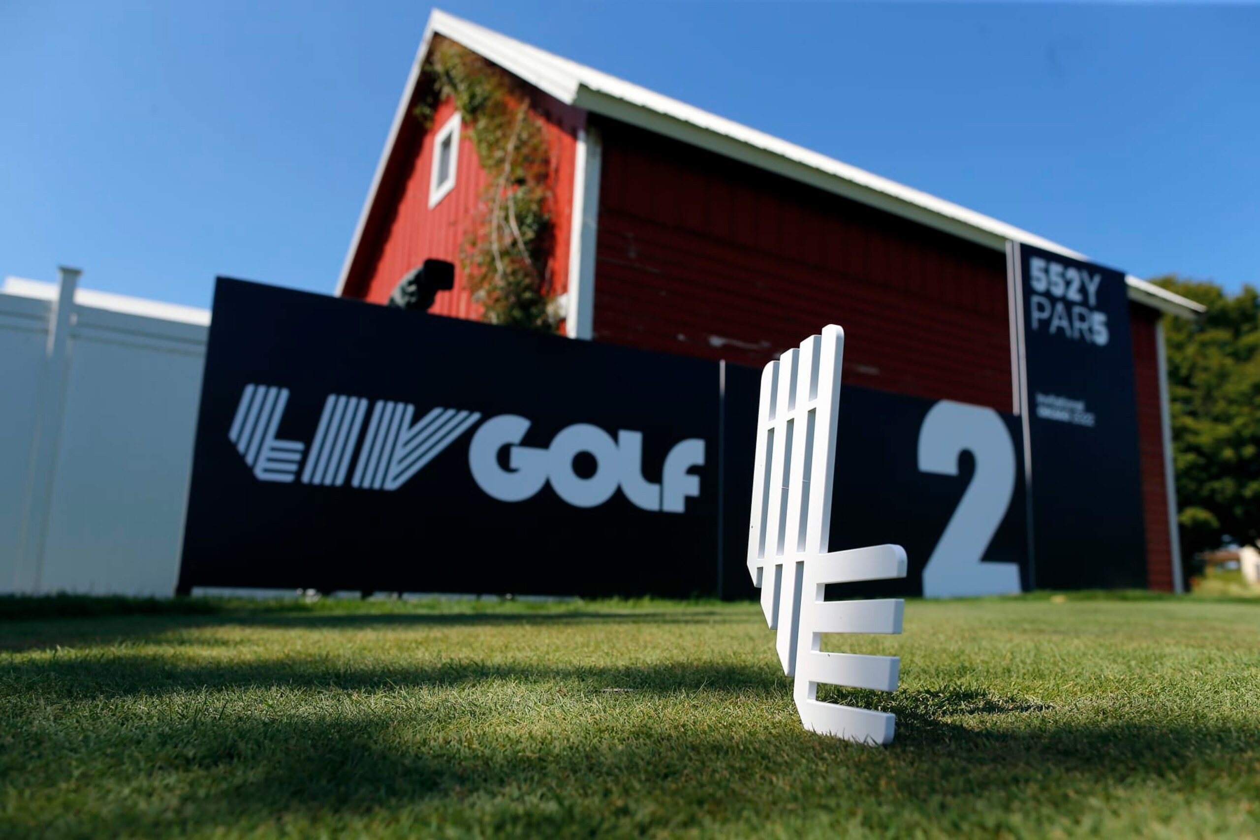 SUGAR GROVE, ILLINOIS - SEPTEMBER 13: A general view of the 2nd tee during a practice round prior to the LIV Golf Invitational - Chicago at Rich Harvest Farms on September 13, 2022 in Sugar Grove, Illinois. (Photo by Jonathan Ferrey/LIV Golf/via Getty Images)