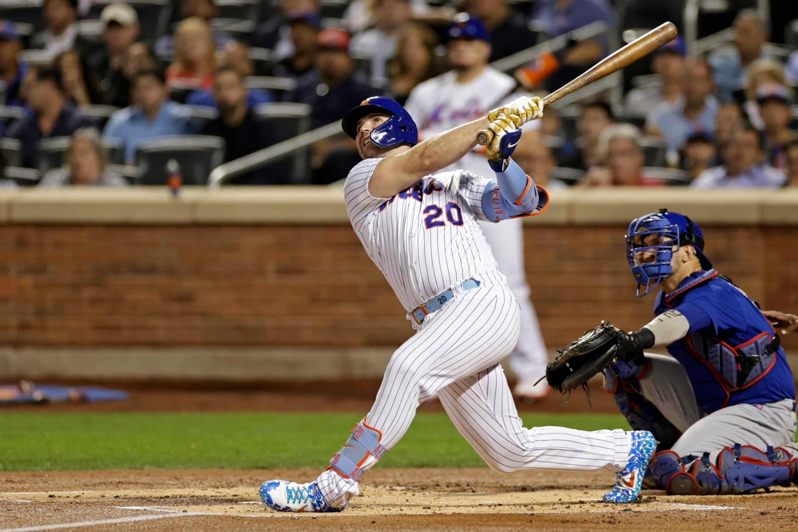 NEW YORK, NY - SEPTEMBER 13: Pete Alonso #20 of the New York Mets at bat during the first inning against the Chicago Cubs at Citi Field on September 13, 2022 in the Queens borough of New York City. (Photo by Adam Hunger/Getty Images) NEW YORK, NY - SEPTEMBER 13: Pete Alonso #20 of the New York Mets at bat during the first inning against the Chicago Cubs at Citi Field on September 13, 2022 in the Queens borough of New York City. (Photo by Adam Hunger/Getty Images)