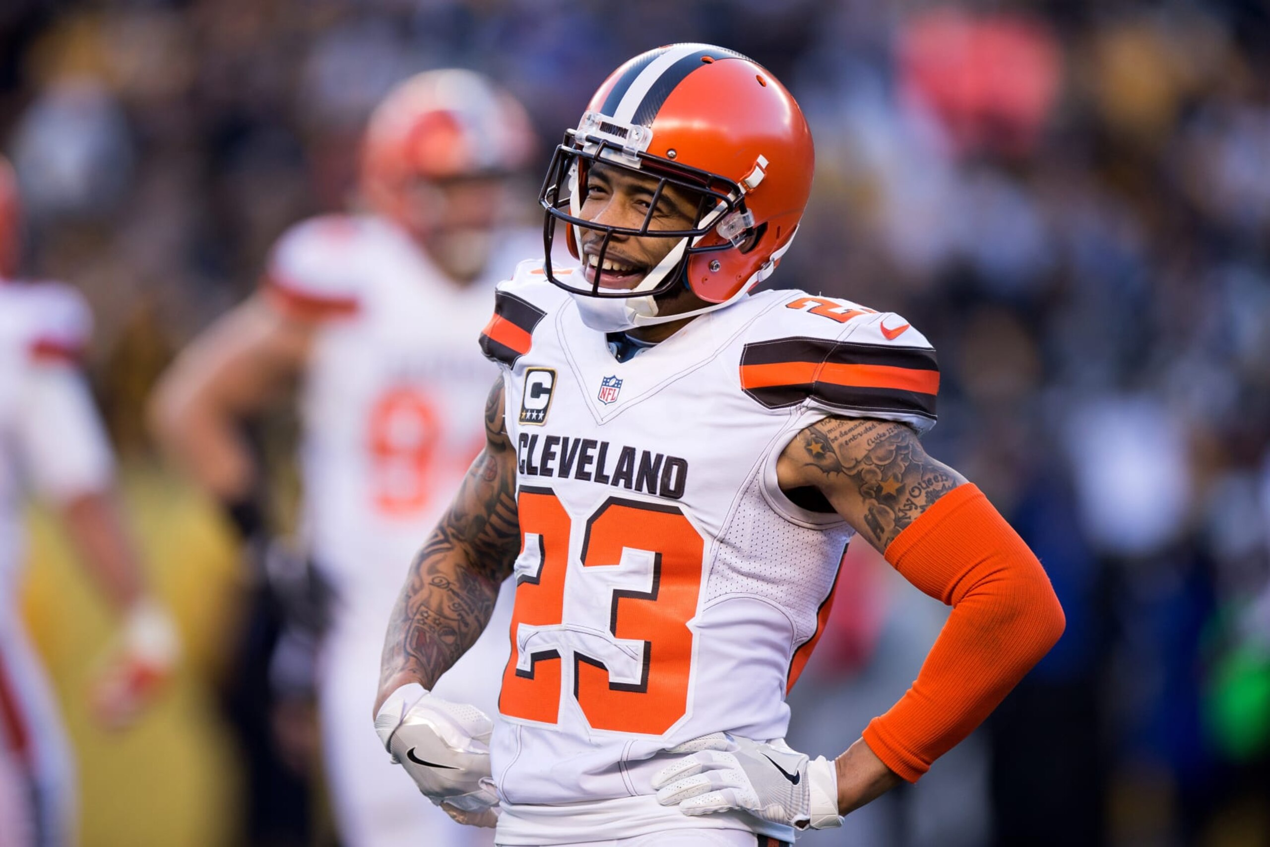 PITTSBURGH, PA - JANUARY 01: Cleveland Browns Cornerback Joe Haden (23) on the field during the fourth quarter of the National Football League game between the Cleveland Browns and Pittsburgh Steelers on January 1, 2017, at Heinz Field in Pittsburgh, PA. Pittsburgh defeated Cleveland 27-24 in overtime. (Photo by Frank Jansky/Icon Sportswire via Getty Images) PITTSBURGH, PA - JANUARY 01: Cleveland Browns Cornerback Joe Haden (23) on the field during the fourth quarter of the National Football League game between the Cleveland Browns and Pittsburgh Steelers on January 1, 2017, at Heinz Field in Pittsburgh, PA. Pittsburgh defeated Cleveland 27-24 in overtime. (Photo by Frank Jansky/Icon Sportswire via Getty Images)