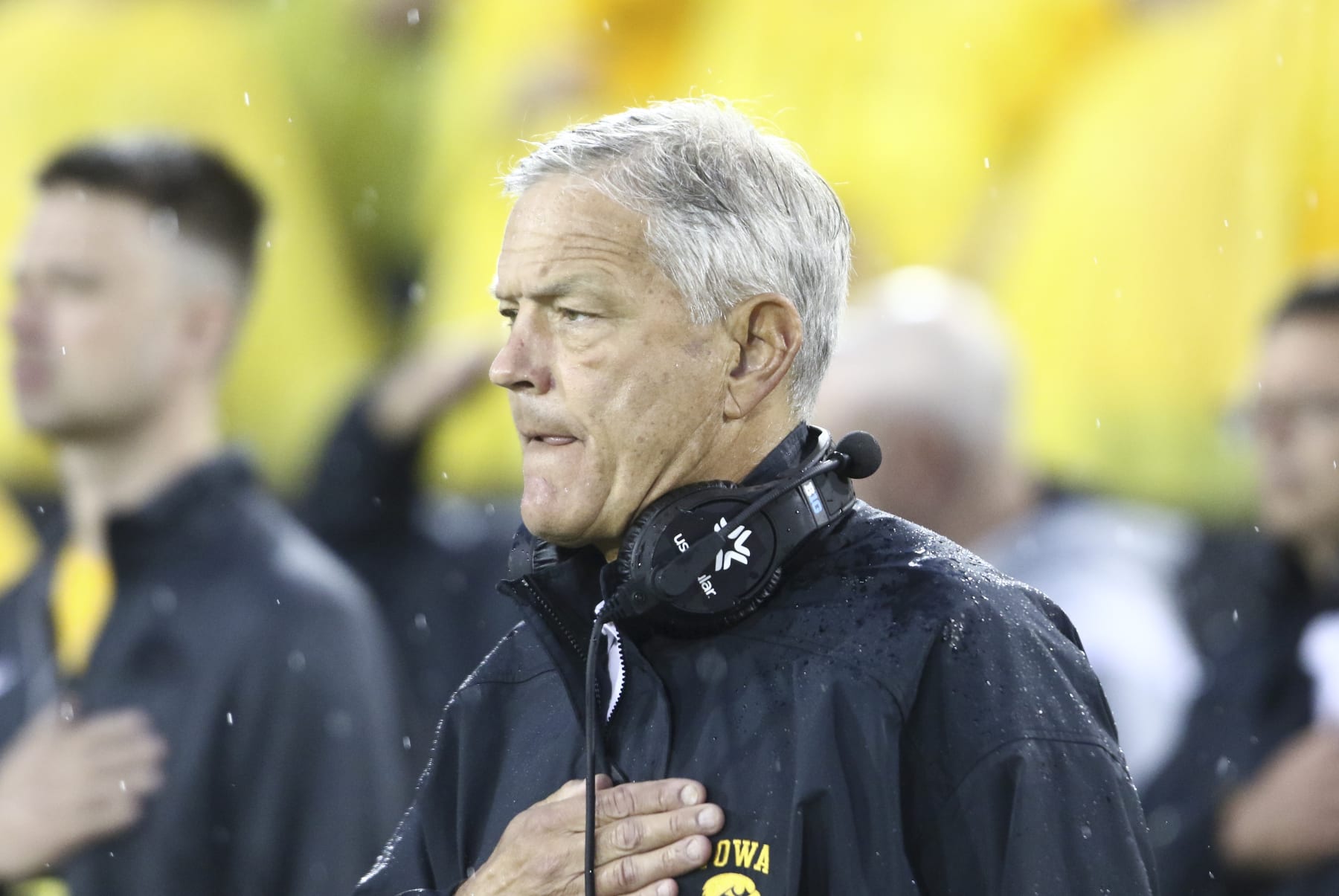 IOWA CITY, IOWA- SEPTEMBER 17:  Head coach Kirk Ferentz of the Iowa Hawkeyes before the match-up against the Nevada Wolf Pack at Kinnick Stadium, on September 17, 2022 in Iowa City, Iowa.  (Photo by Matthew Holst/Getty Images)