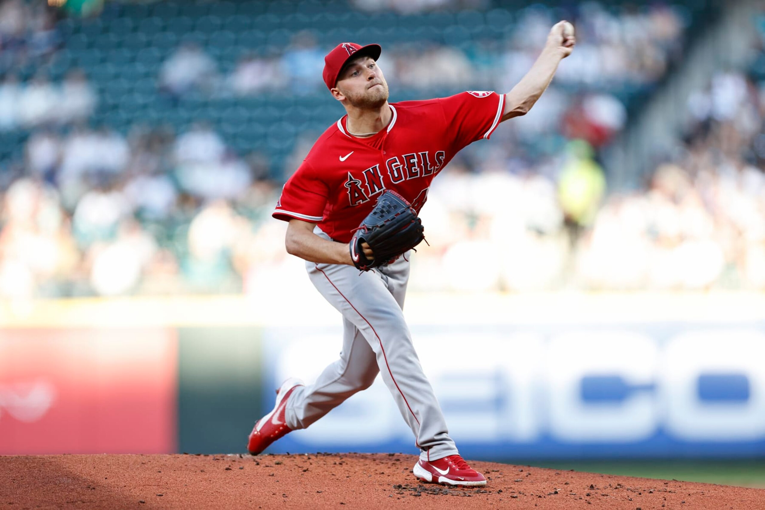 SEATTLE, WASHINGTON - AUGUST 06: Reid Detmers #48 of the Los Angeles Angels pitches during the first inning against the Seattle Mariners at T-Mobile Park on August 06, 2022 in Seattle, Washington. (Photo by Steph Chambers/Getty Images) SEATTLE, WASHINGTON - AUGUST 06: Reid Detmers #48 of the Los Angeles Angels pitches during the first inning against the Seattle Mariners at T-Mobile Park on August 06, 2022 in Seattle, Washington. (Photo by Steph Chambers/Getty Images)