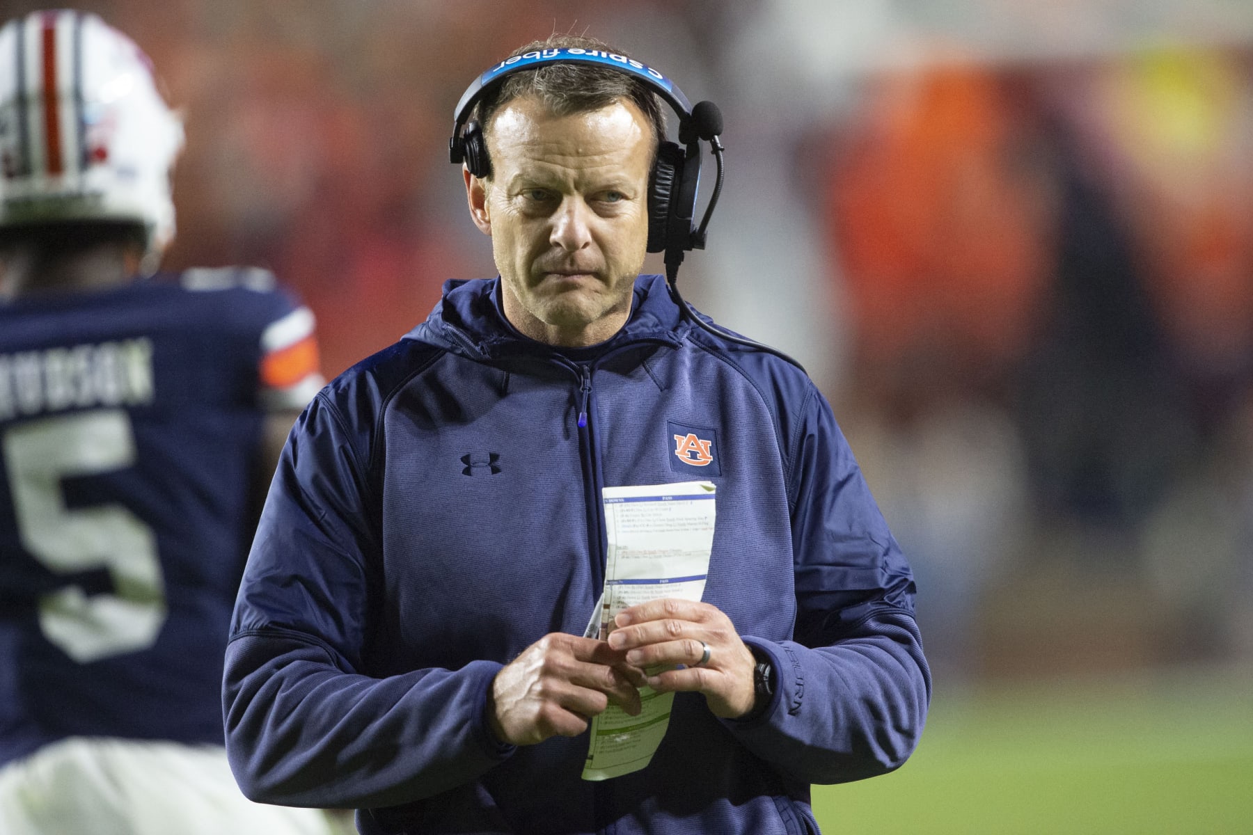 AUBURN, ALABAMA - OCTOBER 30: Head coach Bryan Harsin of the Auburn Tigers during their game against the Mississippi Rebels at Jordan-Hare Stadium on October 30, 2021 in Auburn, Alabama. (Photo by Michael Chang/Getty Images)
