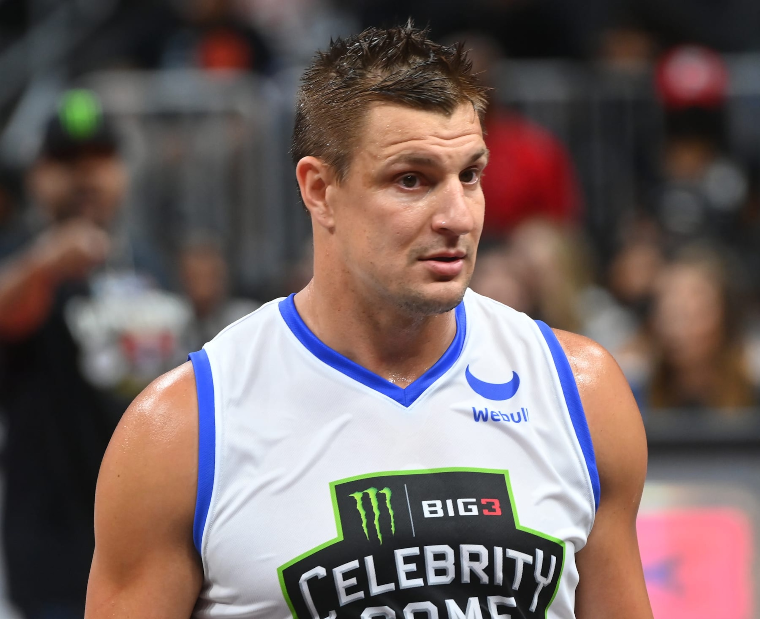 ATLANTA, GEORGIA - AUGUST 21: Rob Gronkowski attends the Monster Energy BIG3 Celebrity Basketball Game at State Farm Arena on August 21, 2022 in Atlanta, Georgia. (Photo by Paras Griffin/Getty Images for Idol Roc) ATLANTA, GEORGIA - AUGUST 21: Rob Gronkowski attends the Monster Energy BIG3 Celebrity Basketball Game at State Farm Arena on August 21, 2022 in Atlanta, Georgia. (Photo by Paras Griffin/Getty Images for Idol Roc)