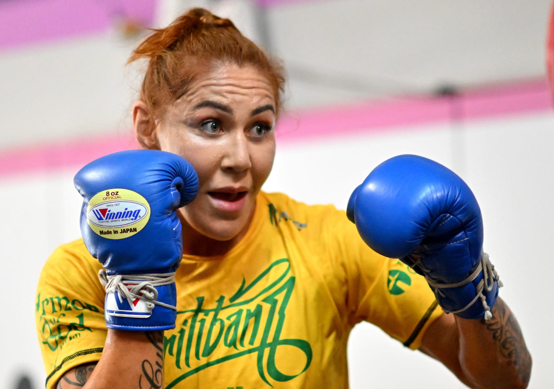 HUNTINGTON BEACH, CA - SEPTEMBER 06: Cris Cyborg, Bellator Featherweight World Champion, works out at the Cyborg Private Facility on September 6, 2022 in Huntington Beach, California. Cyborg will make her pro boxing debut against Simone Silva on Sept. 25, 2022 in Curitiba, Brazil. (Photo by Jayne Kamin-Oncea/Getty Images)