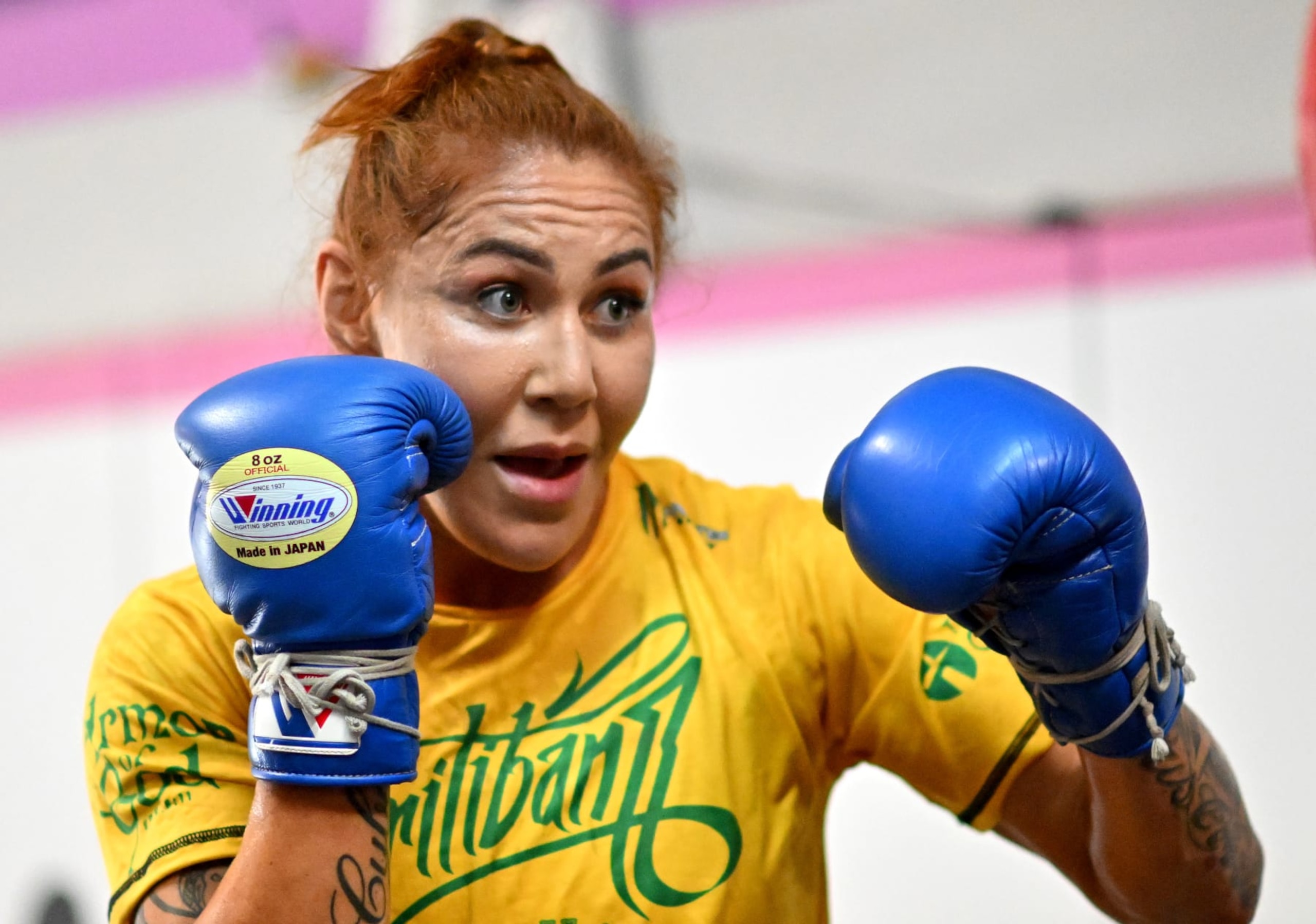 HUNTINGTON BEACH, CA - SEPTEMBER 06: Cris Cyborg, Bellator Featherweight World Champion, works out at the Cyborg Private Facility on September 6, 2022 in Huntington Beach, California. Cyborg will make her pro boxing debut against Simone Silva on Sept. 25, 2022 in Curitiba, Brazil. (Photo by Jayne Kamin-Oncea/Getty Images)
