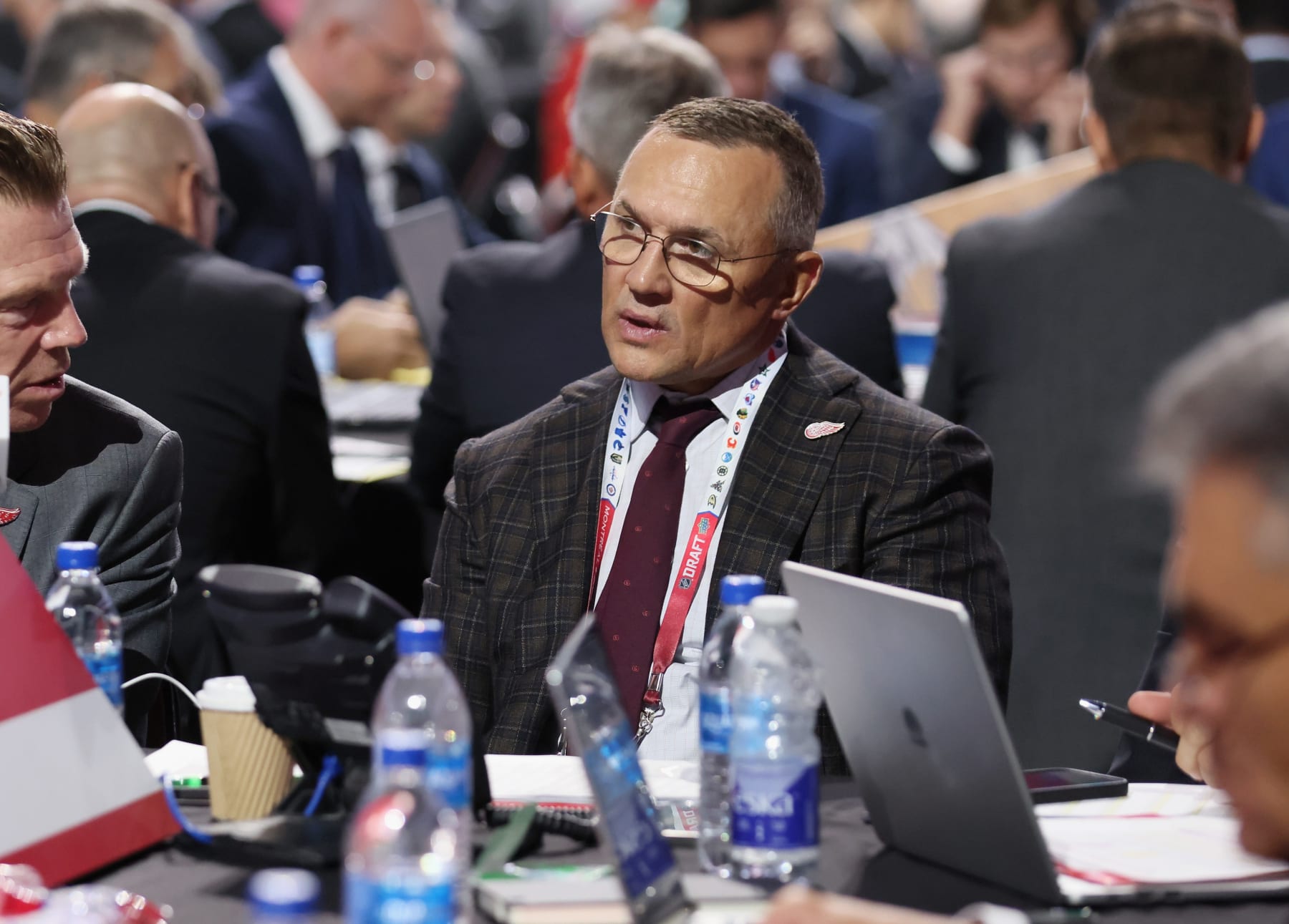 MONTREAL, QUEBEC - JULY 08: Steve Yzerman of the Detroit Red Wings attends the 2022 NHL Draft at the Bell Centre on July 08, 2022 in Montreal, Quebec. (Photo by Bruce Bennett/Getty Images)
