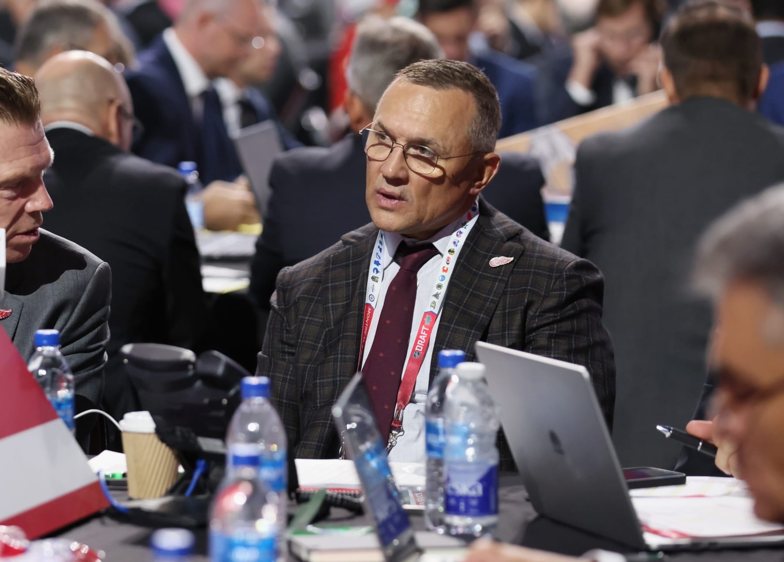 MONTREAL, QUEBEC - JULY 08: Steve Yzerman of the Detroit Red Wings attends the 2022 NHL Draft at the Bell Centre on July 08, 2022 in Montreal, Quebec. (Photo by Bruce Bennett/Getty Images)
