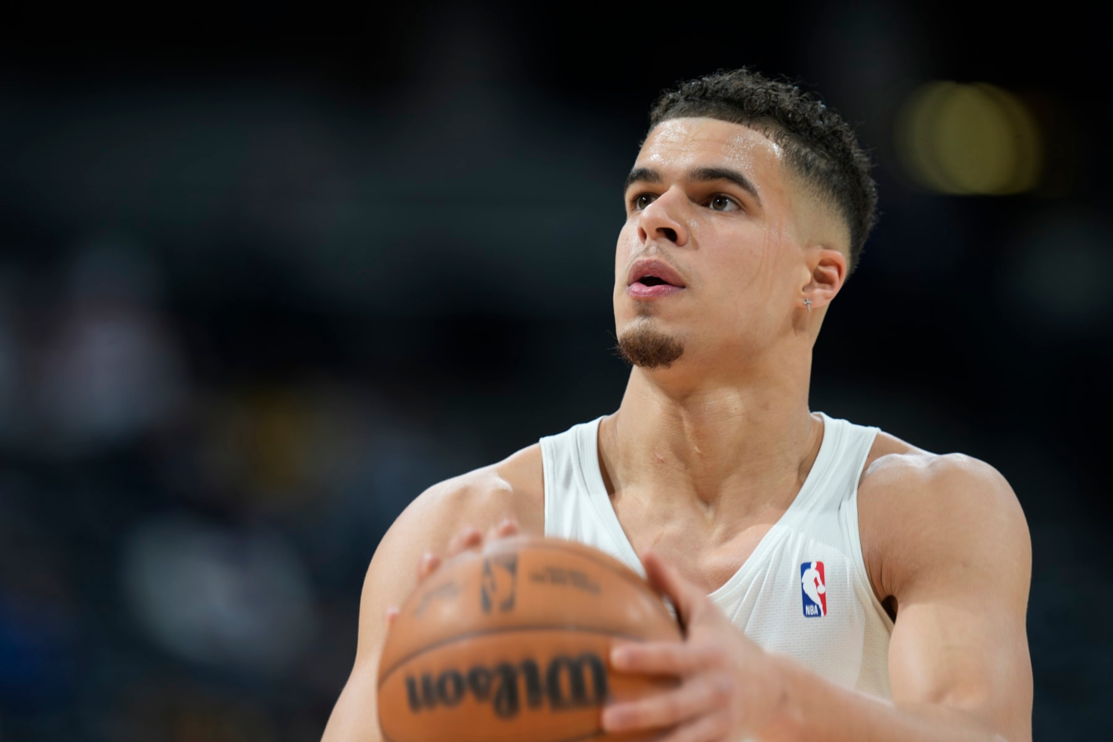 Denver Nuggets forward Michael Porter Jr. (1) in the first half of an NBA basketball game Friday, Jan. 21, 2022, in Denver. (AP Photo/David Zalubowski) Denver Nuggets forward Michael Porter Jr. (1) in the first half of an NBA basketball game Friday, Jan. 21, 2022, in Denver. (AP Photo/David Zalubowski)