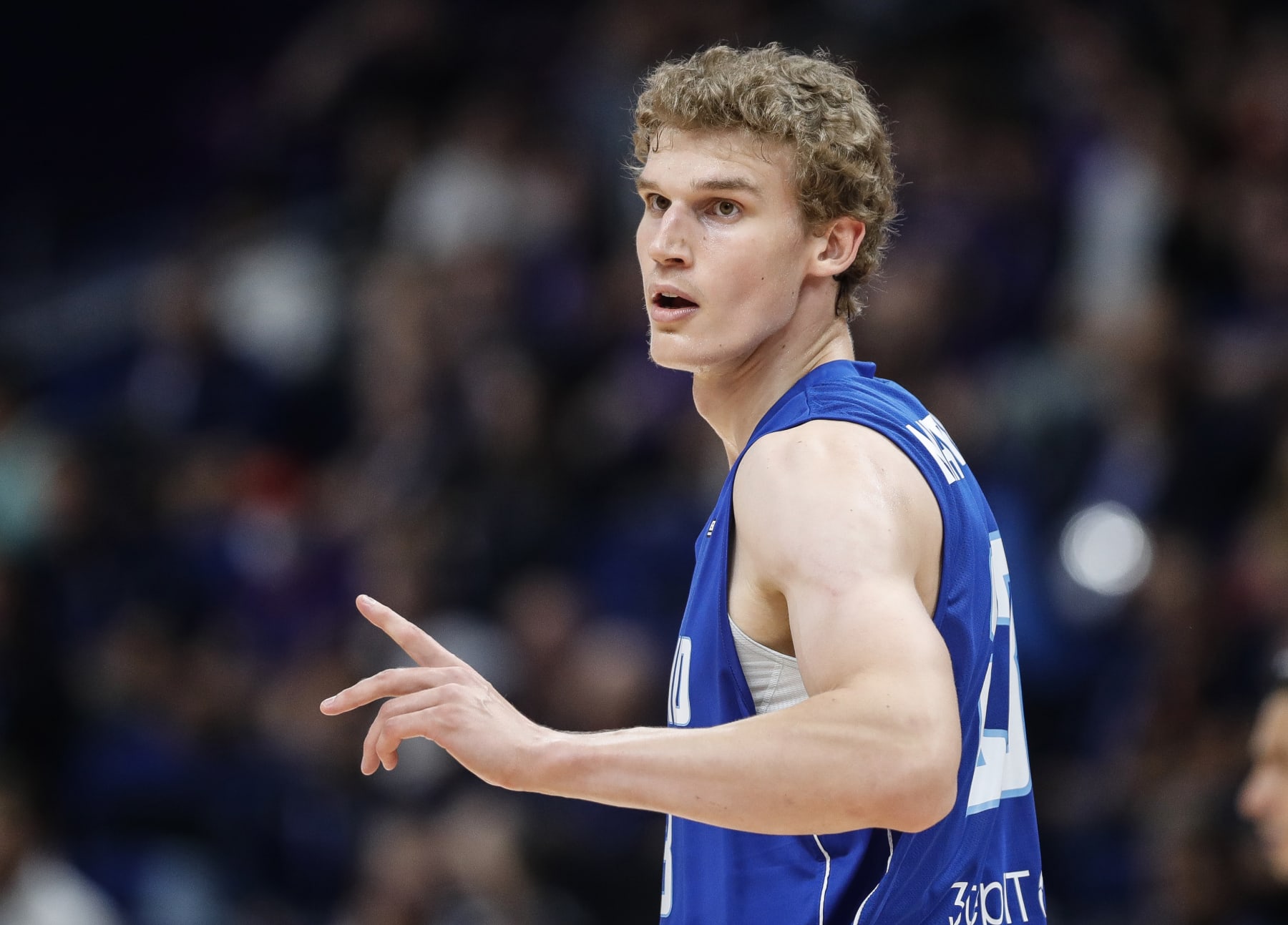 BERLIN, GERMANY - SEPTEMBER 13: Lauri Markkanen of Finland   during the FIBA EuroBasket 2022 quarterfinal match between Spain and Finland at EuroBasket Arena Berlin on September 13, 2022 in Berlin, Germany. (Photo by Pedja Milosavljevic/DeFodi Images via Getty Images)