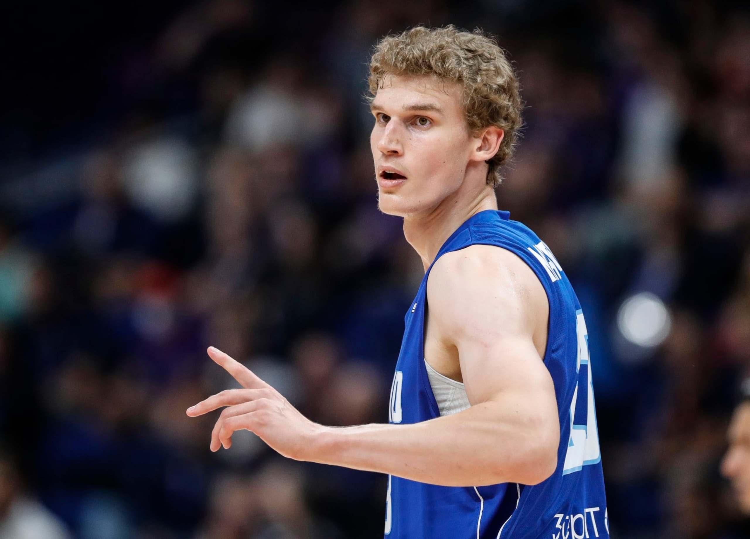 BERLIN, GERMANY - SEPTEMBER 13: Lauri Markkanen of Finland   during the FIBA EuroBasket 2022 quarterfinal match between Spain and Finland at EuroBasket Arena Berlin on September 13, 2022 in Berlin, Germany. (Photo by Pedja Milosavljevic/DeFodi Images via Getty Images)