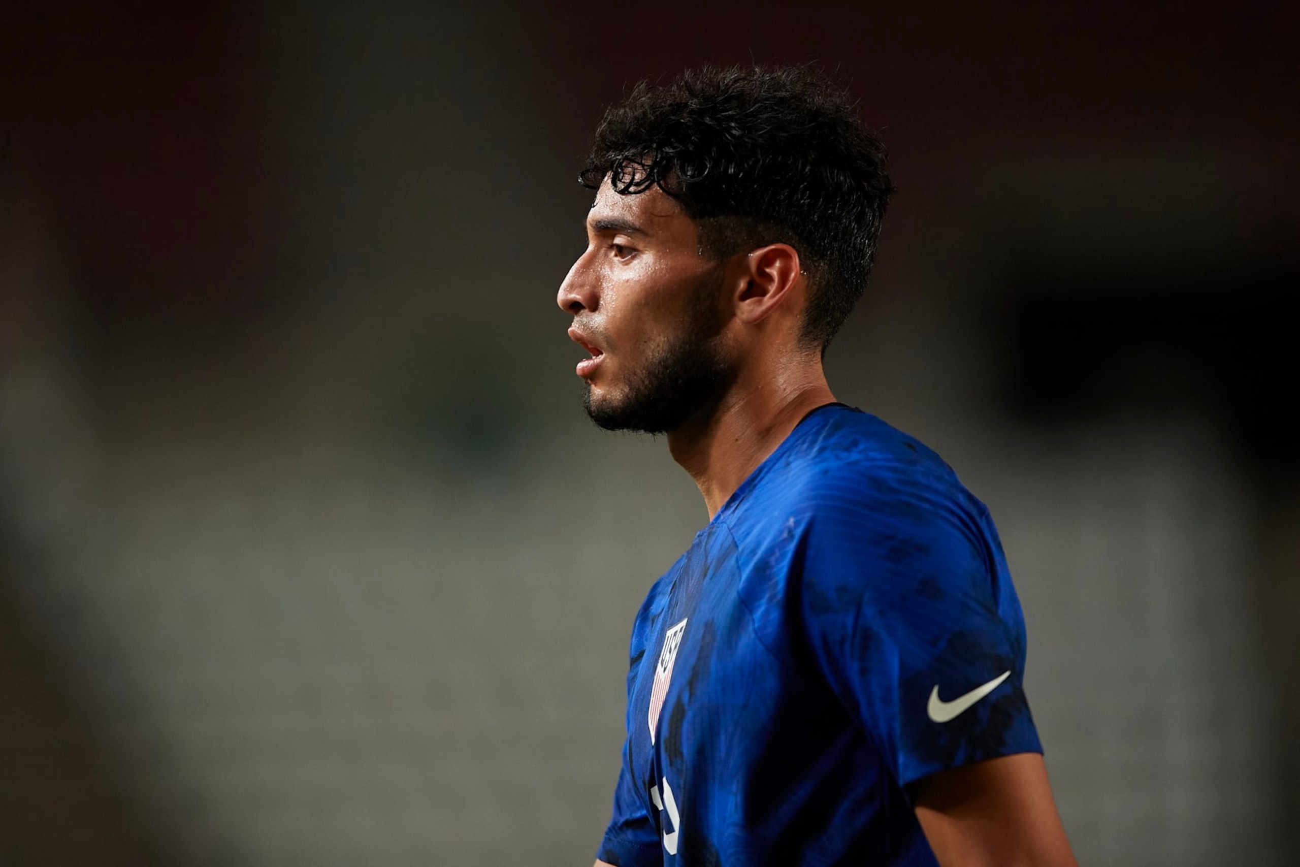 MURCIA, SPAIN - SEPTEMBER 27: Ricardo Pepi of United States looks on during the international friendly match between Saudi Arabia and United States at Estadio Nueva Condomina on September 27, 2022 in Murcia, Spain. (Photo by Silvestre Szpylma/Quality Sport Images/Getty Images) MURCIA, SPAIN - SEPTEMBER 27: Ricardo Pepi of United States looks on during the international friendly match between Saudi Arabia and United States at Estadio Nueva Condomina on September 27, 2022 in Murcia, Spain. (Photo by Silvestre Szpylma/Quality Sport Images/Getty Images)