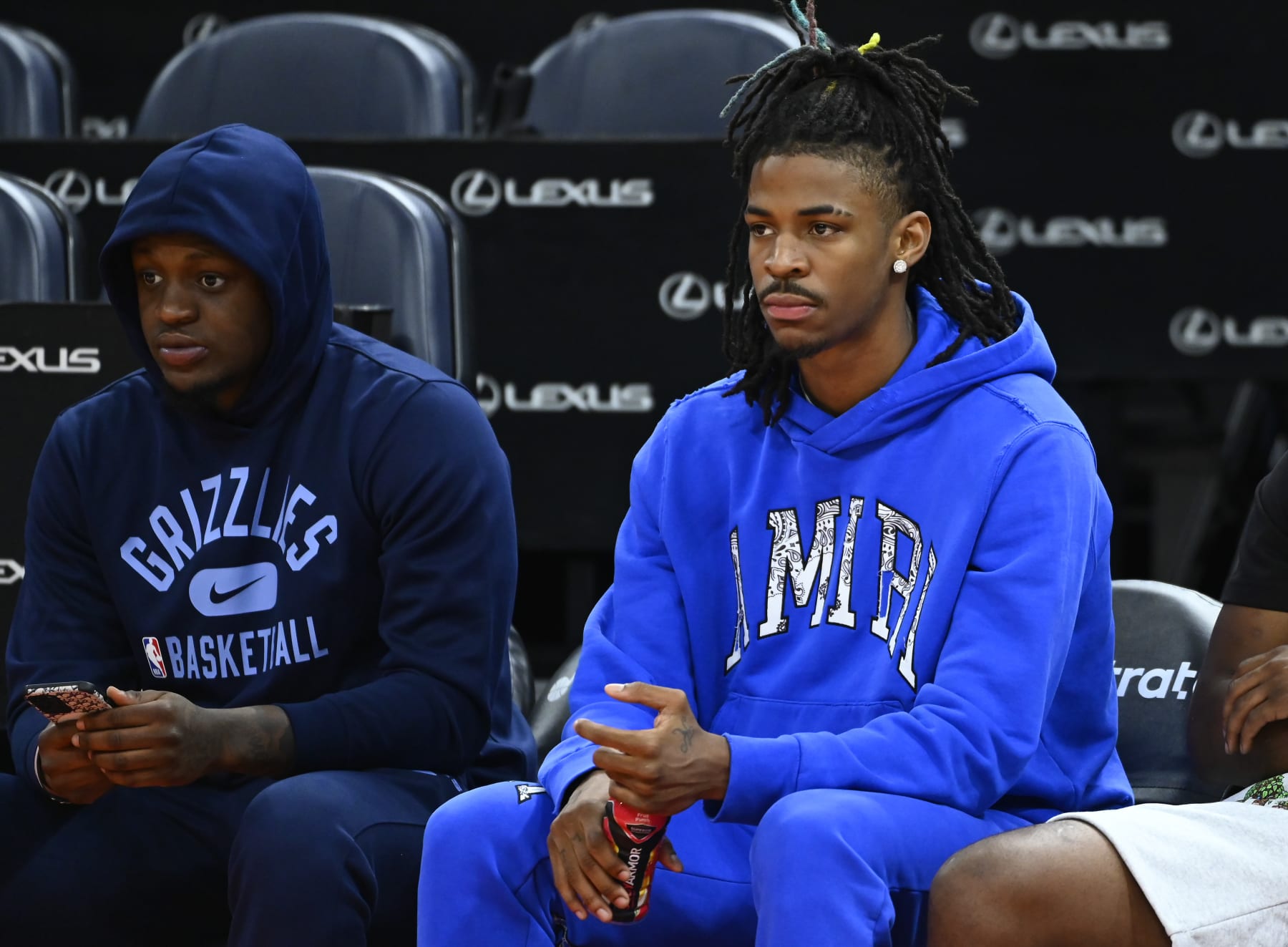 SALT LAKE CITY, UTAH - JULY 05: Ja Morant #12 of the Memphis looks on during a NBA Summer League game against the Philadelphia 76ers at Vivint Arena on July 05, 2022 in Salt Lake City, Utah. NOTE TO USER: User expressly acknowledges and agrees that, by downloading and/or using this Photograph, user is consenting to the terms and conditions of the Getty Images License Agreement. (Photo by Alex Goodlett/Getty Images) SALT LAKE CITY, UTAH - JULY 05: Ja Morant #12 of the Memphis looks on during a NBA Summer League game against the Philadelphia 76ers at Vivint Arena on July 05, 2022 in Salt Lake City, Utah. NOTE TO USER: User expressly acknowledges and agrees that, by downloading and/or using this Photograph, user is consenting to the terms and conditions of the Getty Images License Agreement. (Photo by Alex Goodlett/Getty Images)