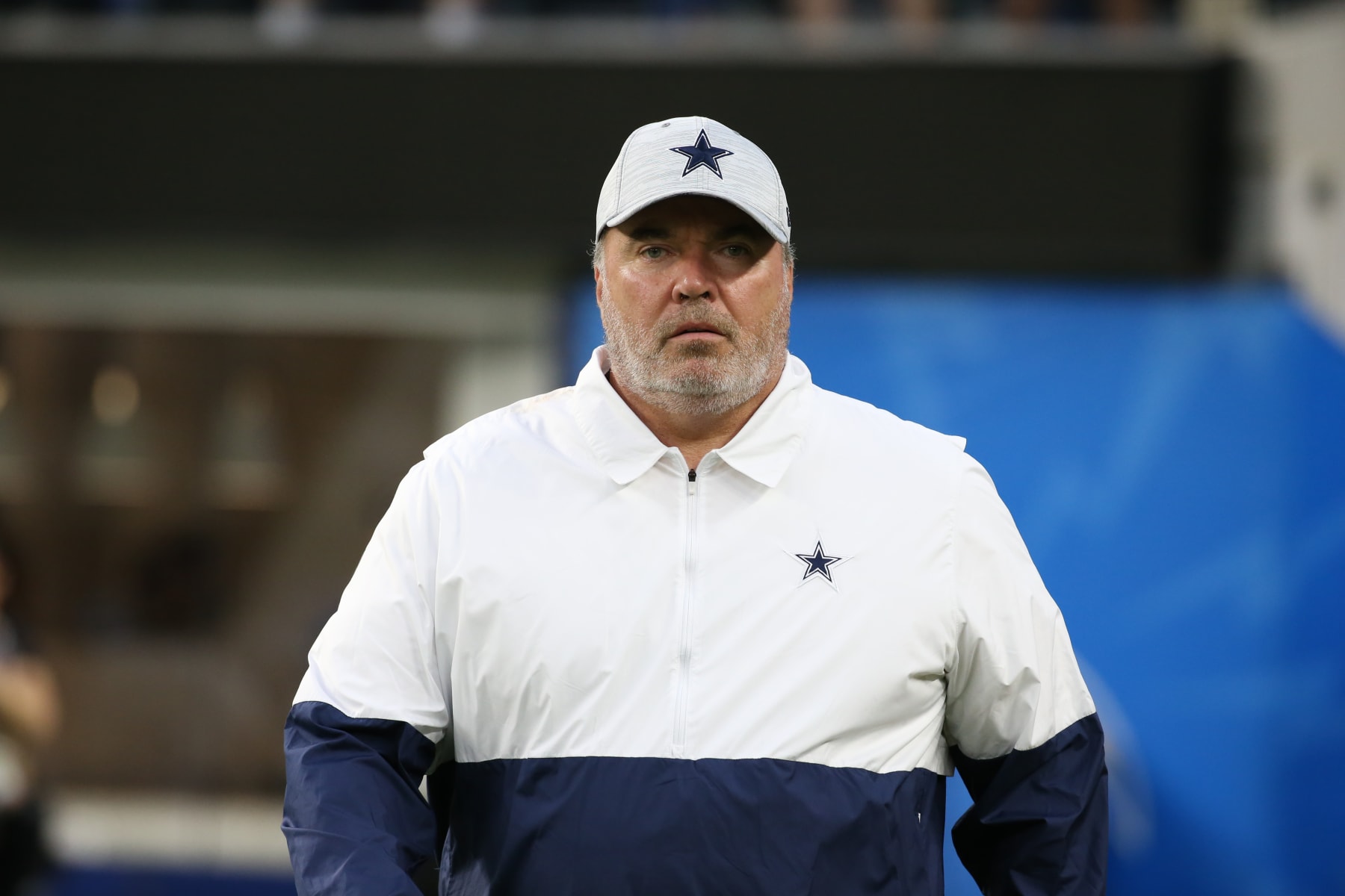 INGLEWOOD, CA - AUGUST 20: Dallas Cowboys head coach Mike McCarthy during the NFL preseason game between the Dallas Cowboys and the Los Angeles Chargers on August 20, 2022, at SoFi Stadium in Inglewood, CA. (Photo by Jevone Moore/Icon Sportswire via Getty Images)