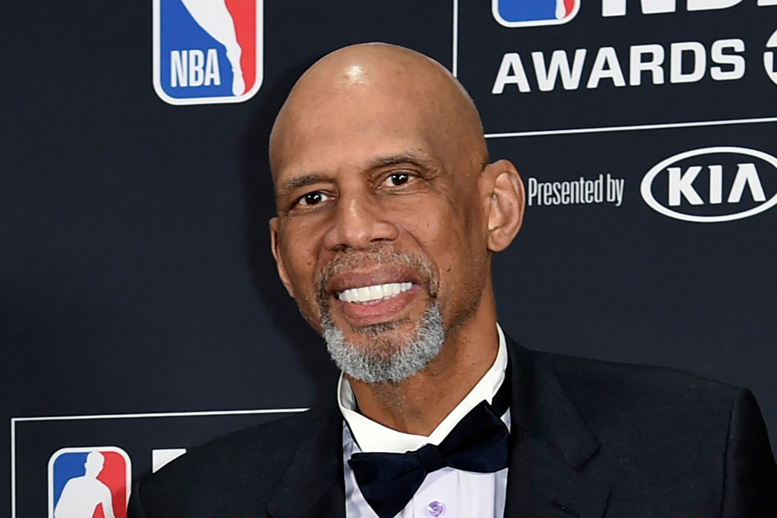 FILE - Kareem Abdul-Jabbar poses in the press room at the NBA Awards in Santa Monica, Calif. on June 25, 2018. The NBA legend serves as an executive producer and narrator of the one-hour documentary “Fight the Power: The Movements That Changed America,” which airs June 19 on the History Channel. (Photo by Richard Shotwell/Invision/AP, File)