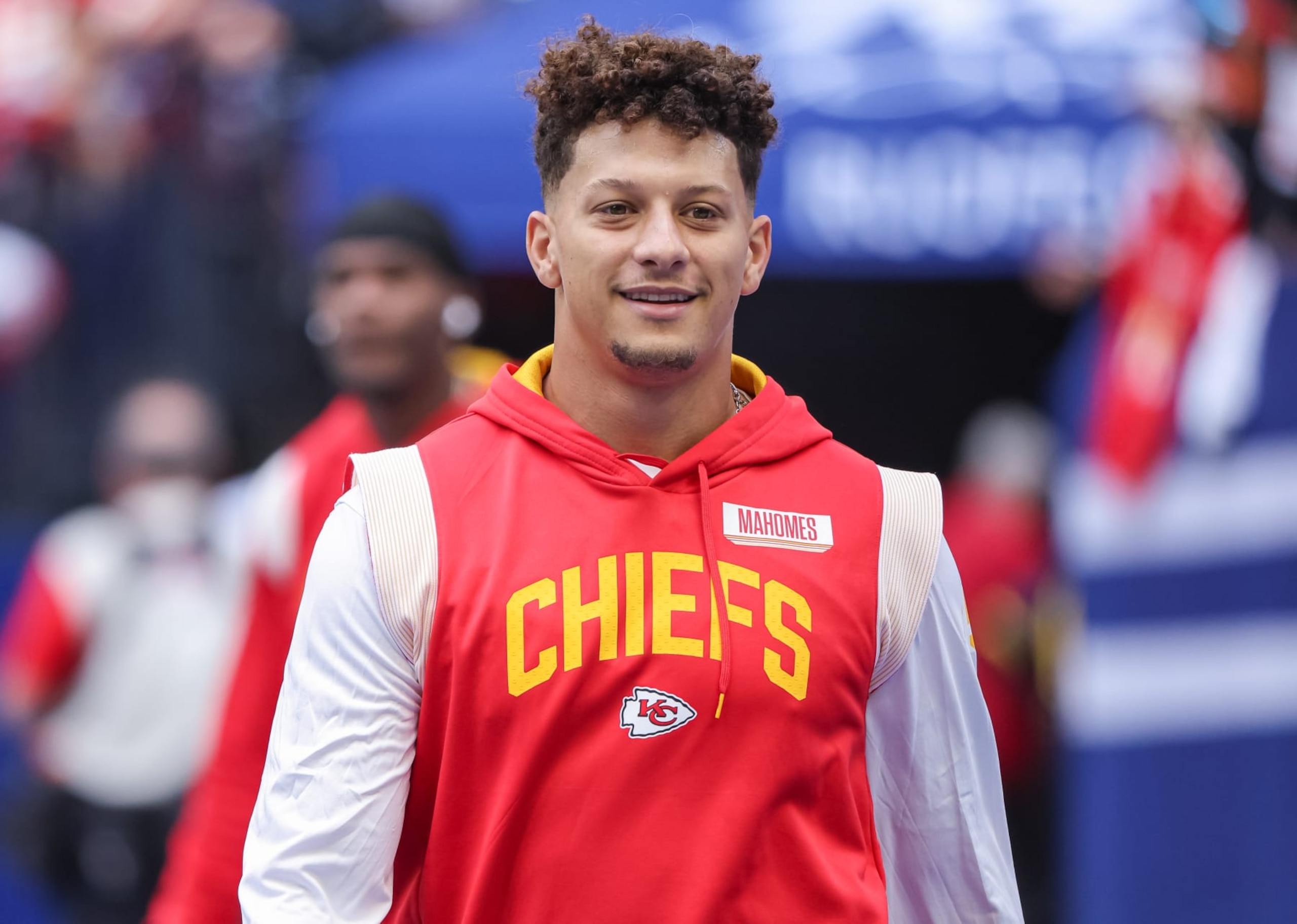 INDIANAPOLIS, IN - SEPTEMBER 25: Patrick Mahomes #15 of the Kansas City Chiefs is seen before the game against the Indianapolis Colts at Lucas Oil Stadium on September 25, 2022 in Indianapolis, Indiana. (Photo by Michael Hickey/Getty Images)