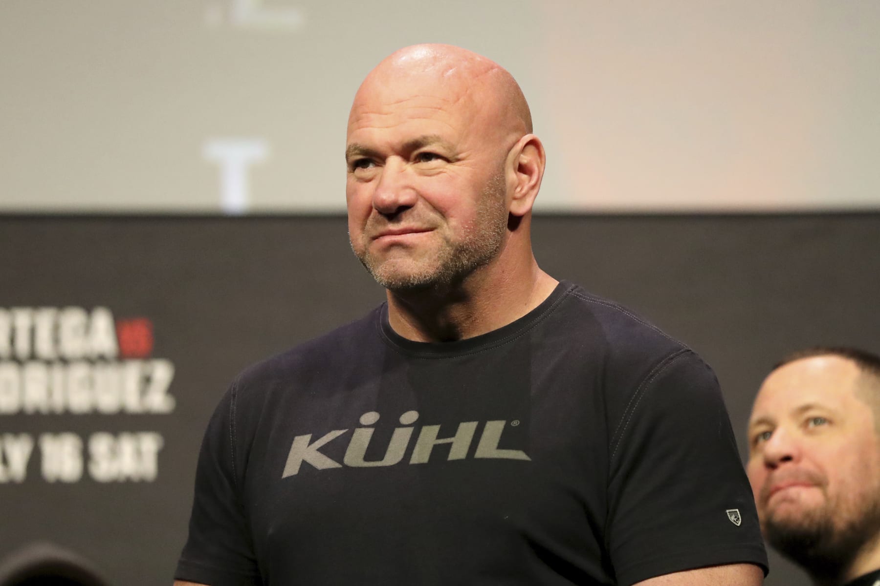 UFC President Dana White is seen during the ceremonial weigh-in for the UFC on ABC 3 mixed martial arts event, Friday, July 15, 2022, in Elmont, NY. (AP Photo/Gregory Payan)