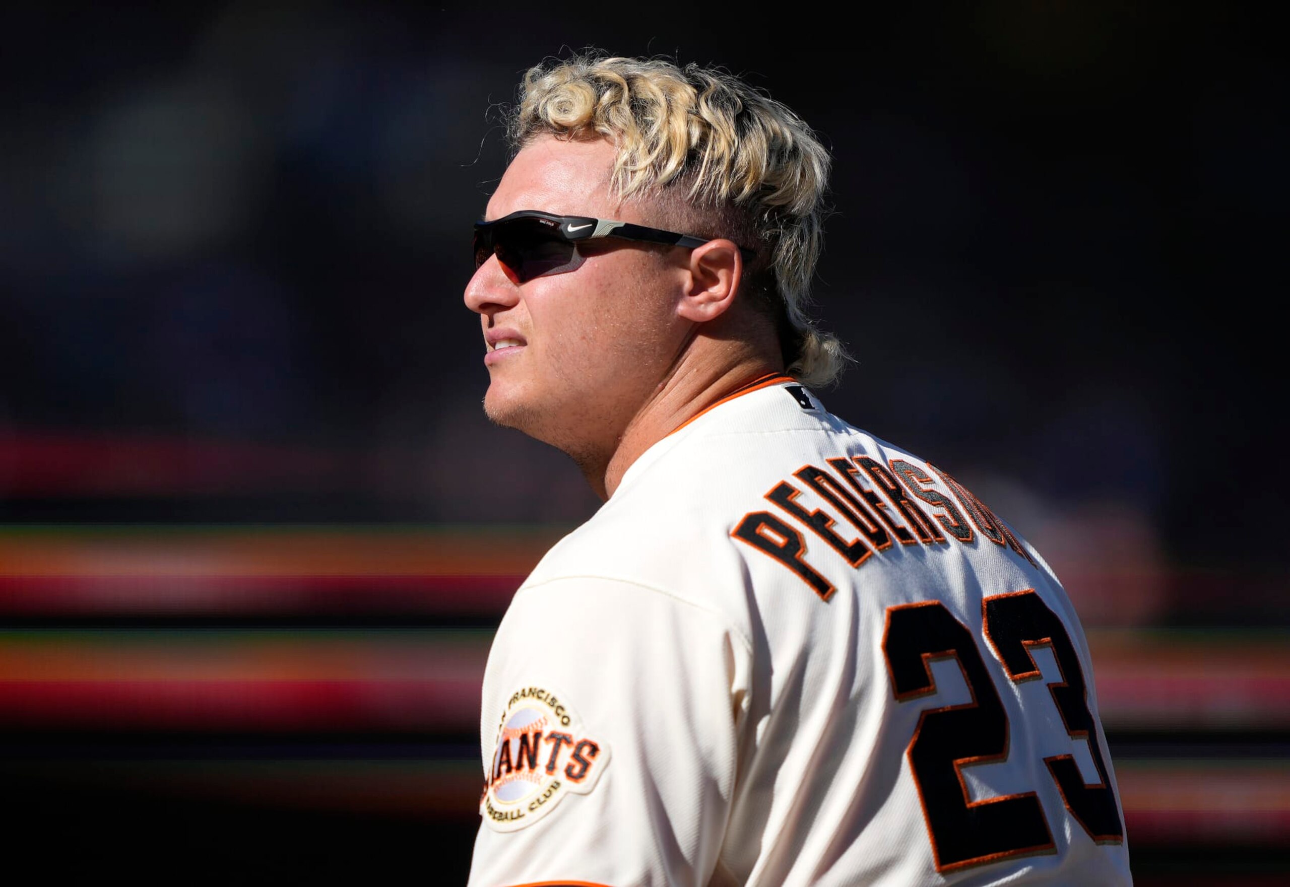 SAN FRANCISCO, CALIFORNIA - SEPTEMBER 03: Joc Pederson #23 of the San Francisco Giants looks on while at bat against the Philadelphia Phillies in the bottom of the eighth inning at Oracle Park on September 03, 2022 in San Francisco, California. (Photo by Thearon W. Henderson/Getty Images)