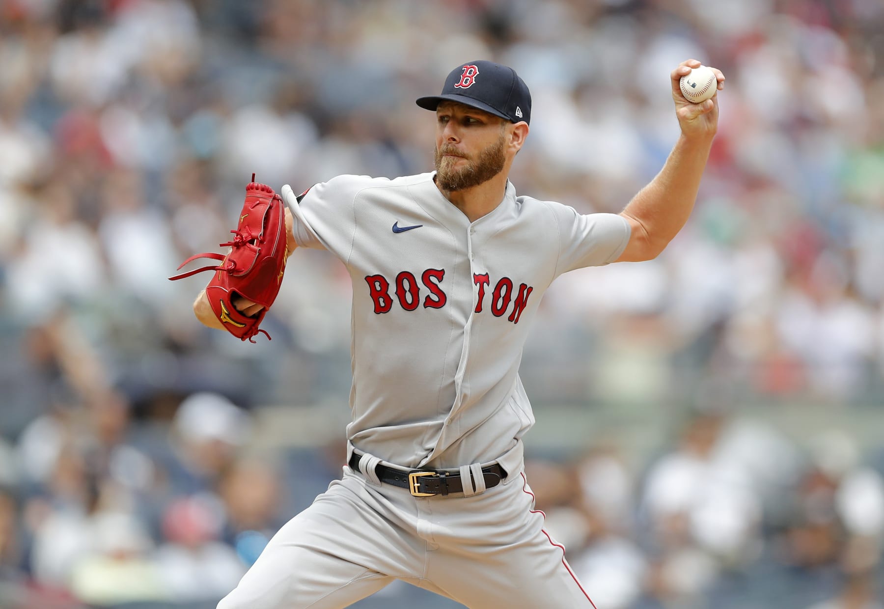 NEW YORK, NEW YORK - JULY 17: (NEW YIRK DAILIES OUT)  Chris Sale #41 of the Boston Red Sox in action against the New York Yankees at Yankee Stadium on July 17, 2022 in New York City. (Photo by Jim McIsaac/Getty Images)