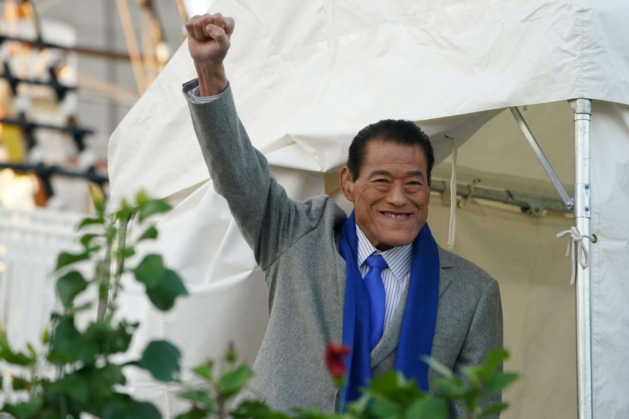 YOKOHAMA, JAPAN - OCTOBER 31: Professional wrestler Antonio Inoki performs at an event on October 31, 2020 in Yokohama, Kanagawa, Japan. (Photo by Etsuo Hara/Getty Images)